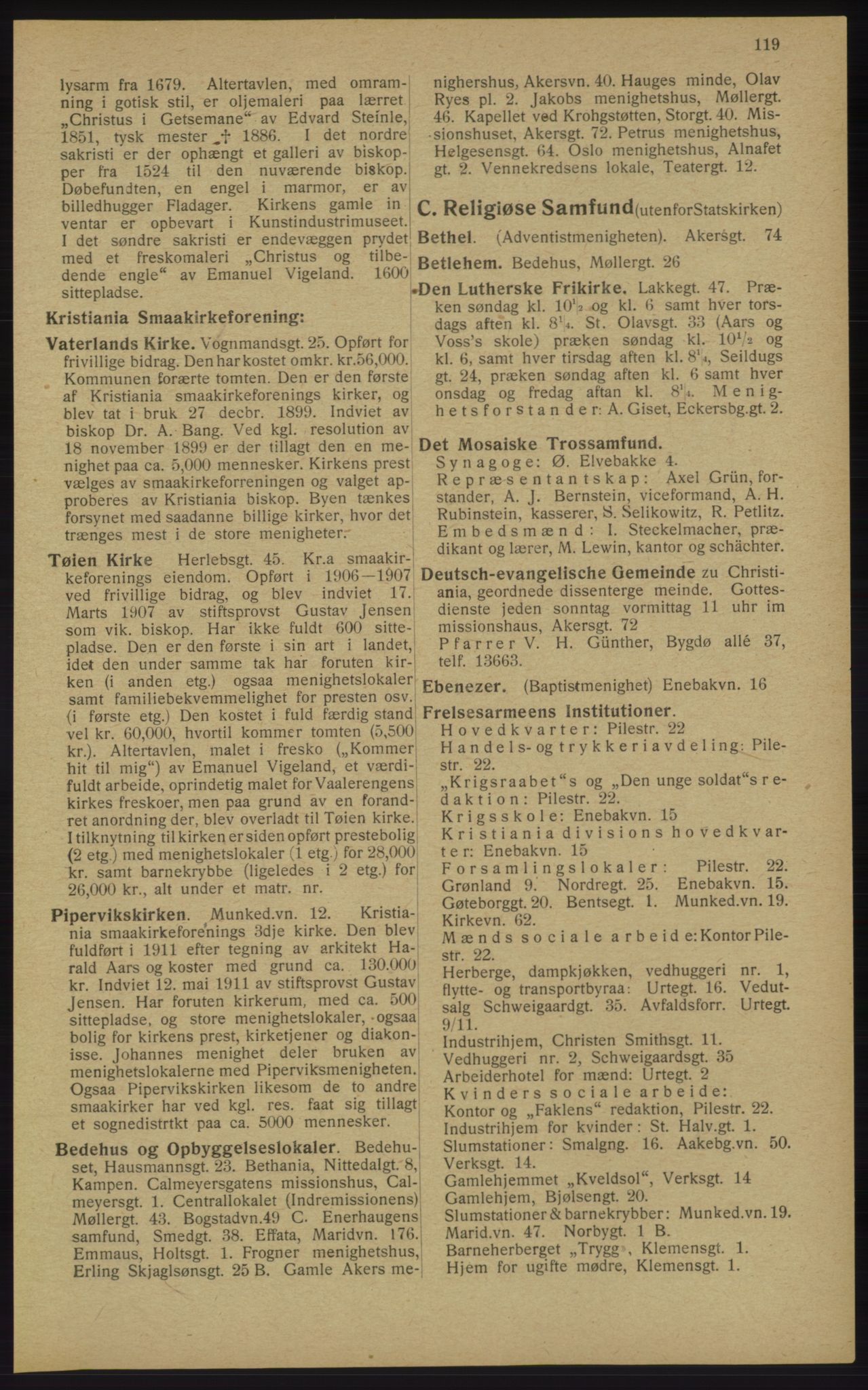 Kristiania/Oslo adressebok, PUBL/-, 1913, p. 121