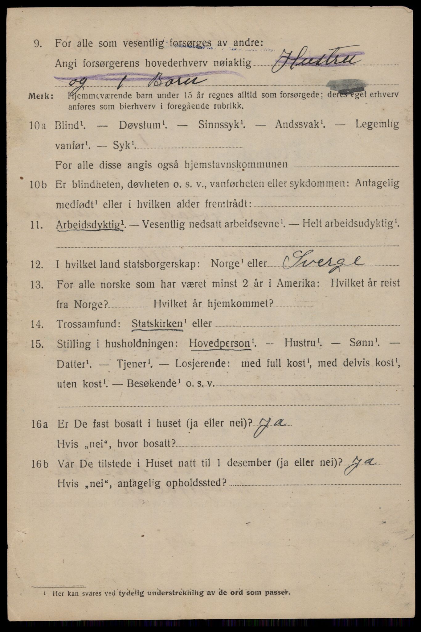 SAT, 1920 census for Trondheim, 1920, p. 82849