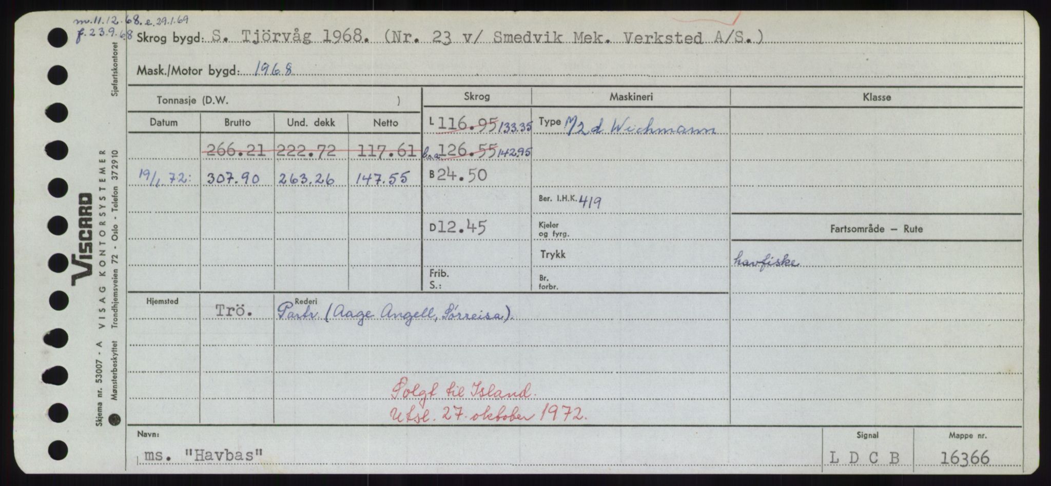 Sjøfartsdirektoratet med forløpere, Skipsmålingen, RA/S-1627/H/Hd/L0014: Fartøy, H-Havl, p. 453