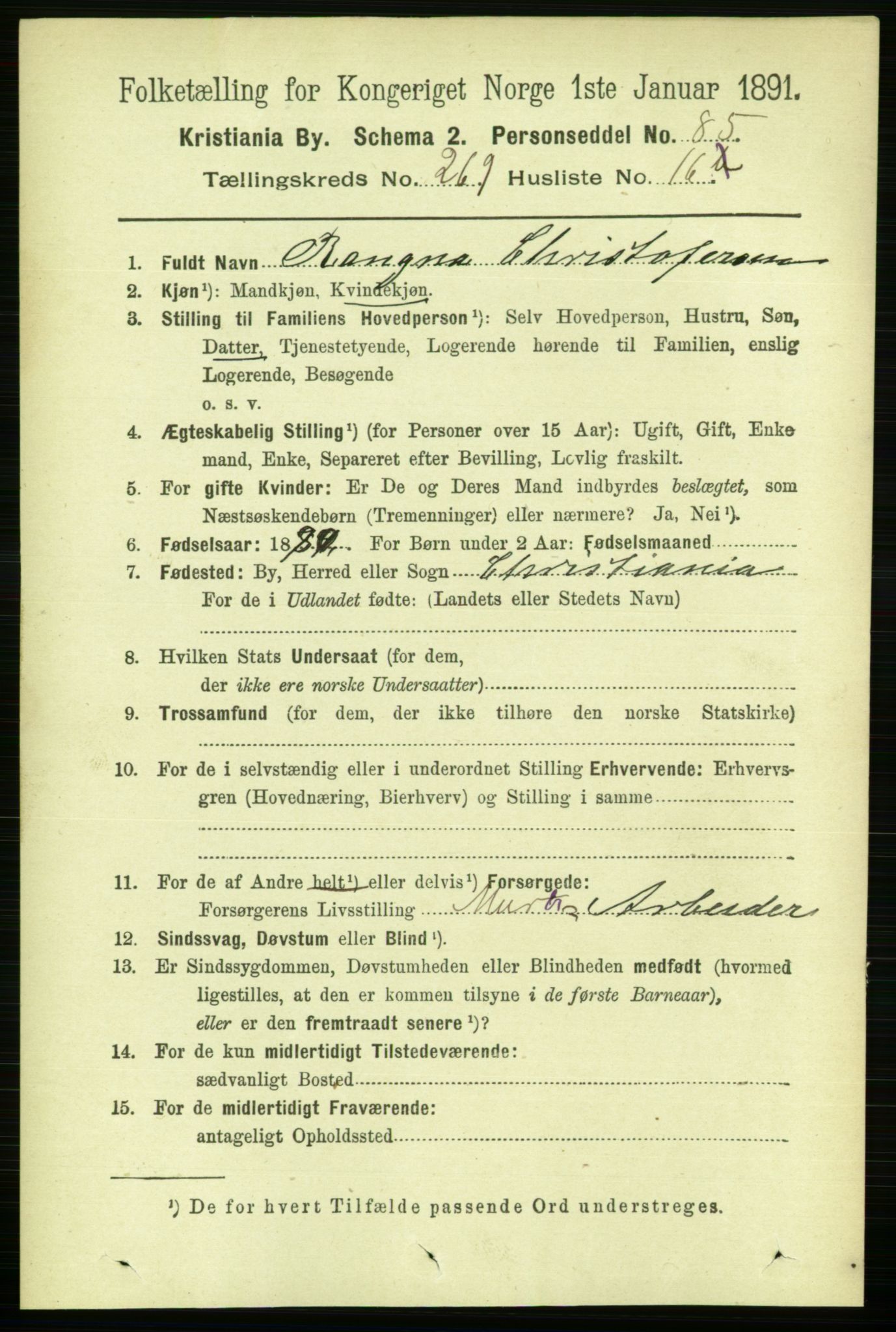 RA, 1891 census for 0301 Kristiania, 1891, p. 163438