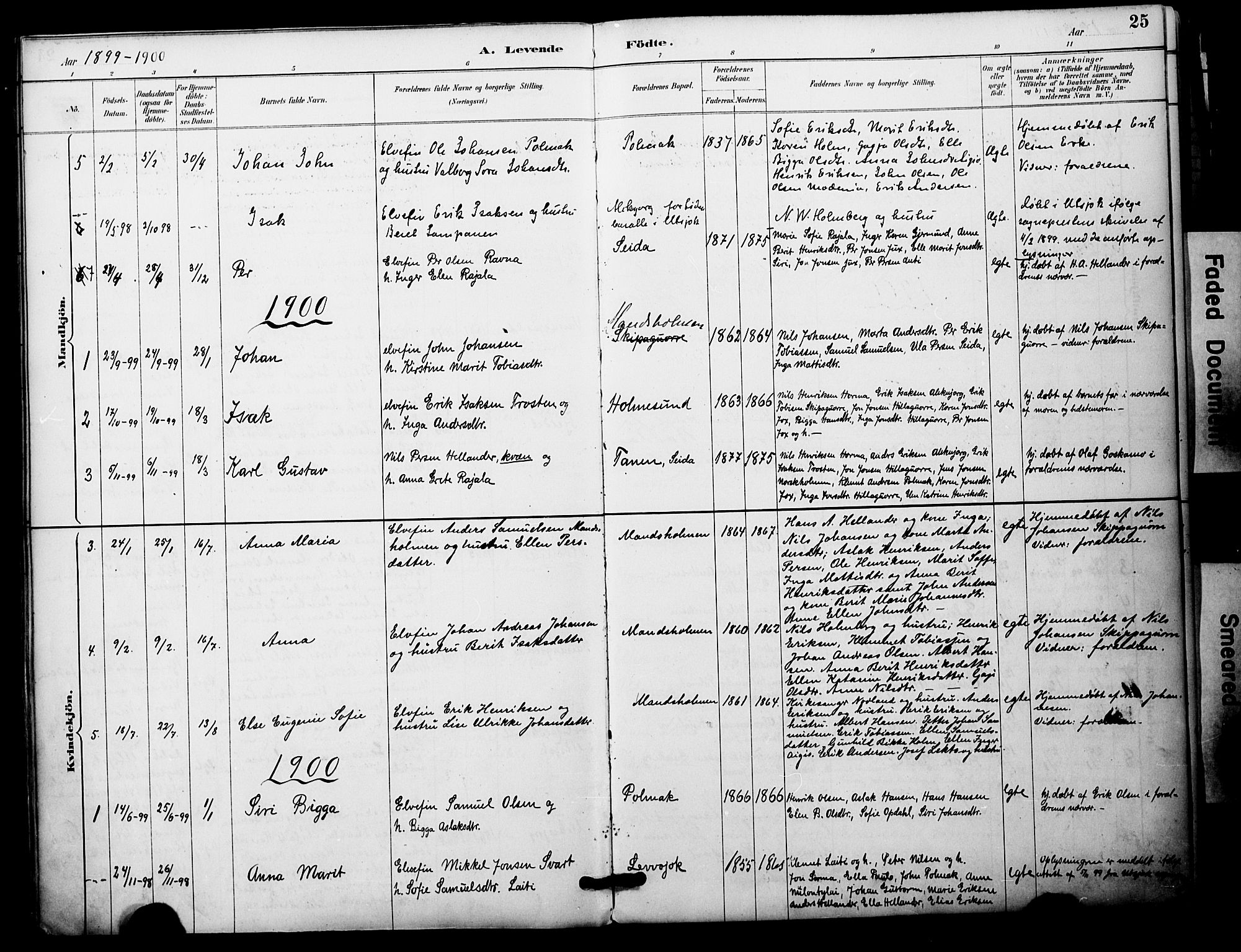 Nesseby sokneprestkontor, SATØ/S-1330/H/Ha/L0005kirke: Parish register (official) no. 5, 1885-1906, p. 25