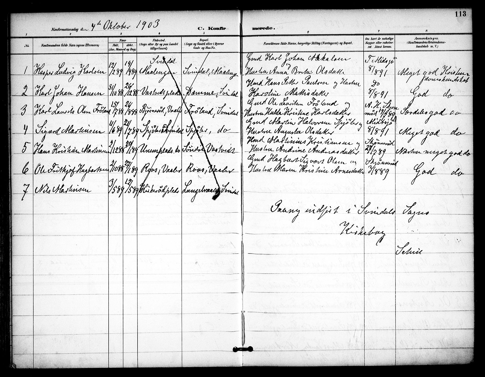 Våler prestekontor Kirkebøker, AV/SAO-A-11083/F/Fa/L0011: Parish register (official) no. I 11, 1893-1909, p. 113