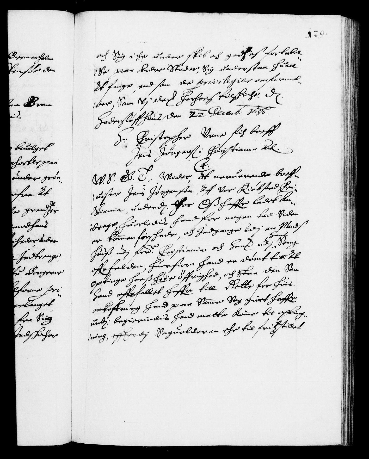 Danske Kanselli 1572-1799, RA/EA-3023/F/Fc/Fca/Fcab/L0006: Norske tegnelser (mikrofilm), 1634-1639, p. 129a