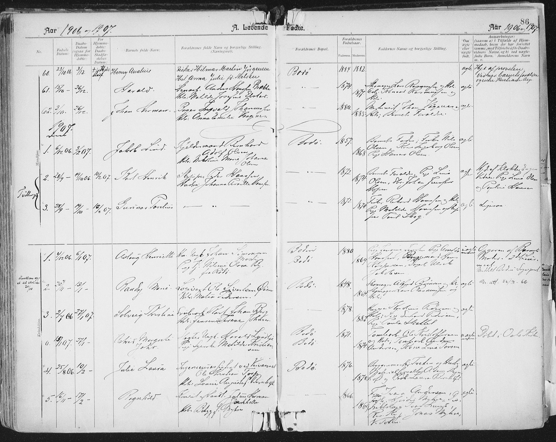 Ministerialprotokoller, klokkerbøker og fødselsregistre - Nordland, AV/SAT-A-1459/801/L0011: Parish register (official) no. 801A11, 1900-1916, p. 86