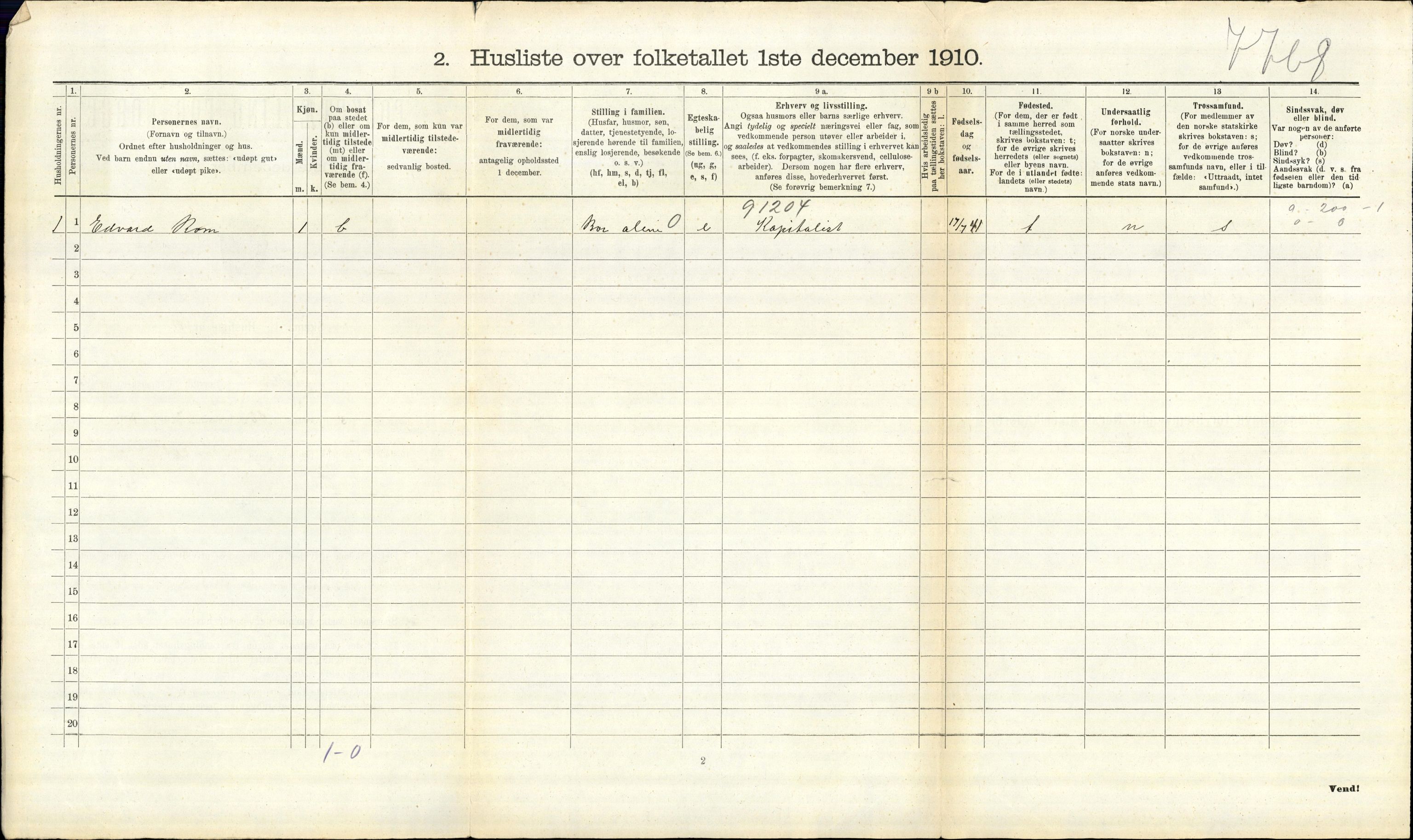 RA, 1910 census for Askim, 1910, p. 320
