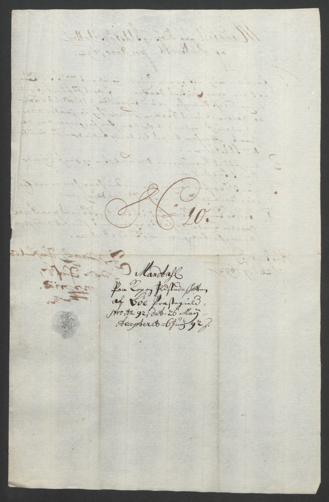 Rentekammeret inntil 1814, Reviderte regnskaper, Fogderegnskap, AV/RA-EA-4092/R35/L2090: Fogderegnskap Øvre og Nedre Telemark, 1692, p. 345