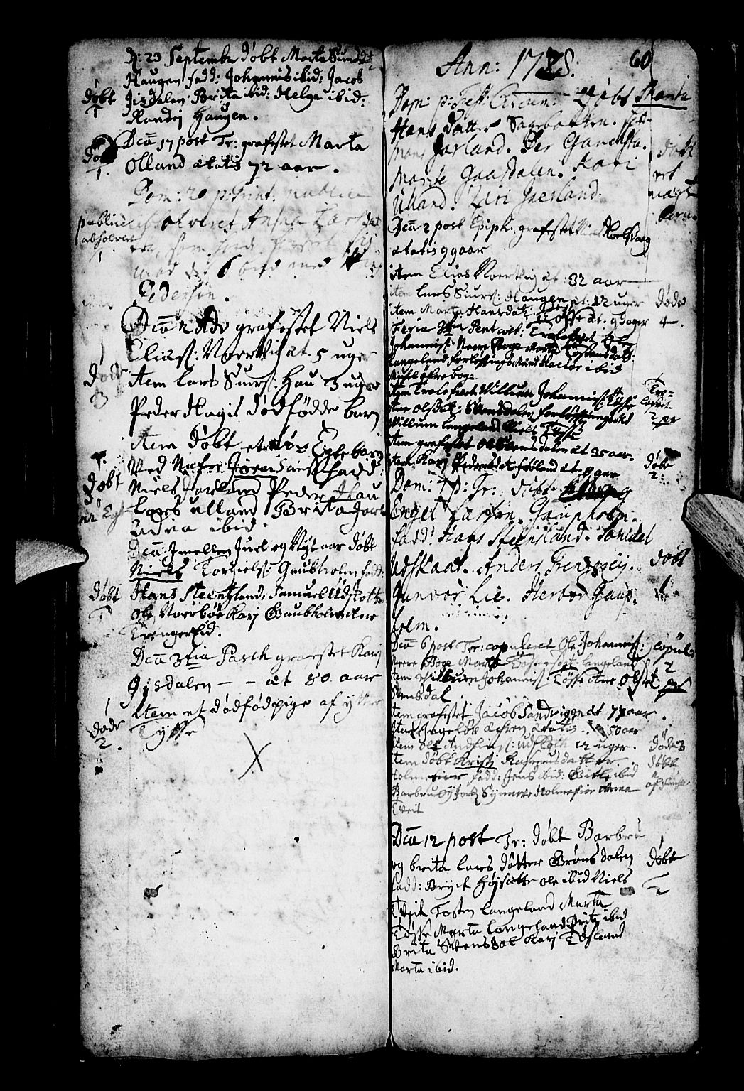 Os sokneprestembete, SAB/A-99929: Parish register (official) no. A 4, 1669-1760, p. 60