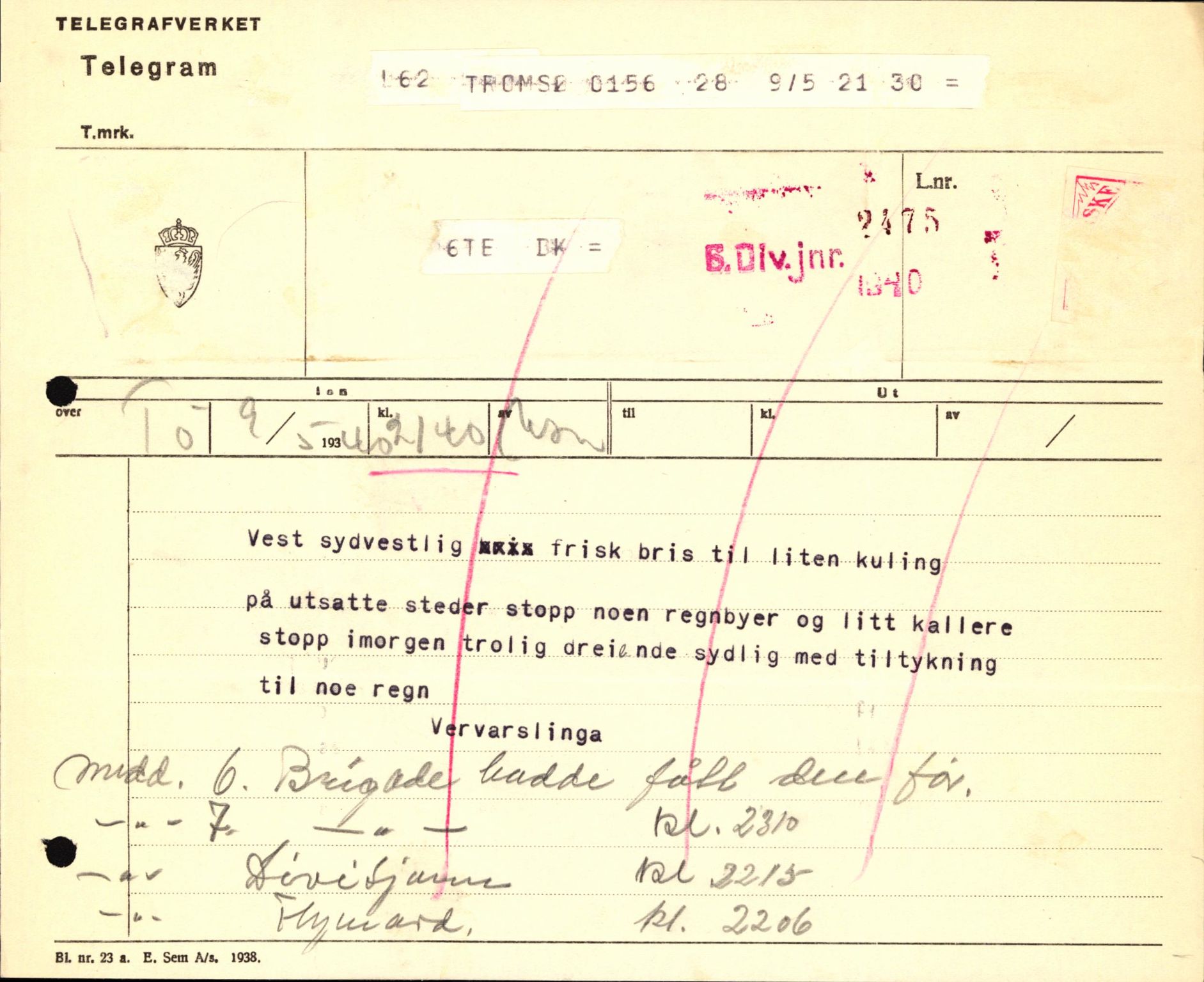 Forsvaret, Forsvarets krigshistoriske avdeling, AV/RA-RAFA-2017/Y/Yb/L0123: II-C-11-600  -  6. Divisjon med avdelinger, 1940, p. 491