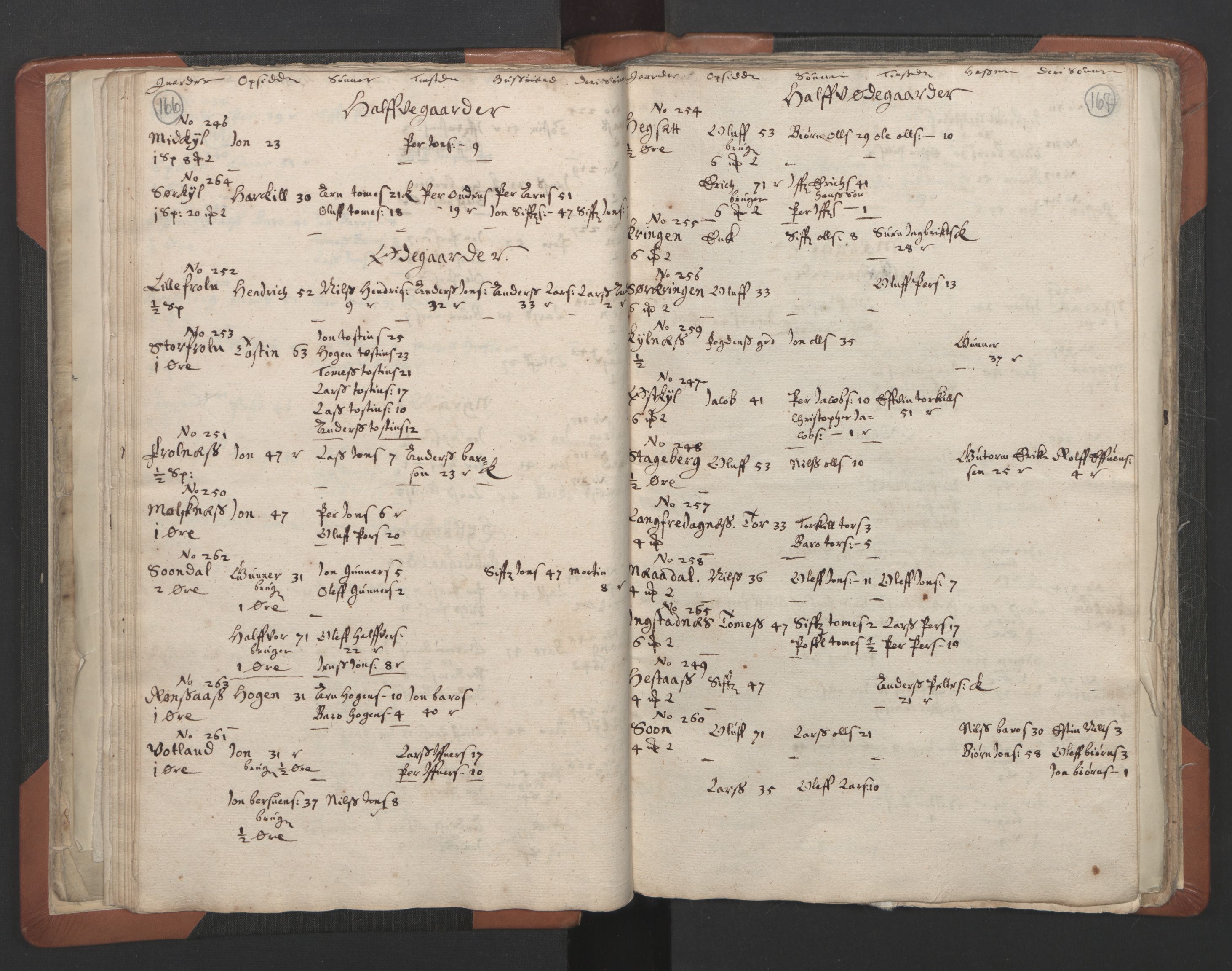 RA, Vicar's Census 1664-1666, no. 32: Innherad deanery, 1664-1666, p. 166-167