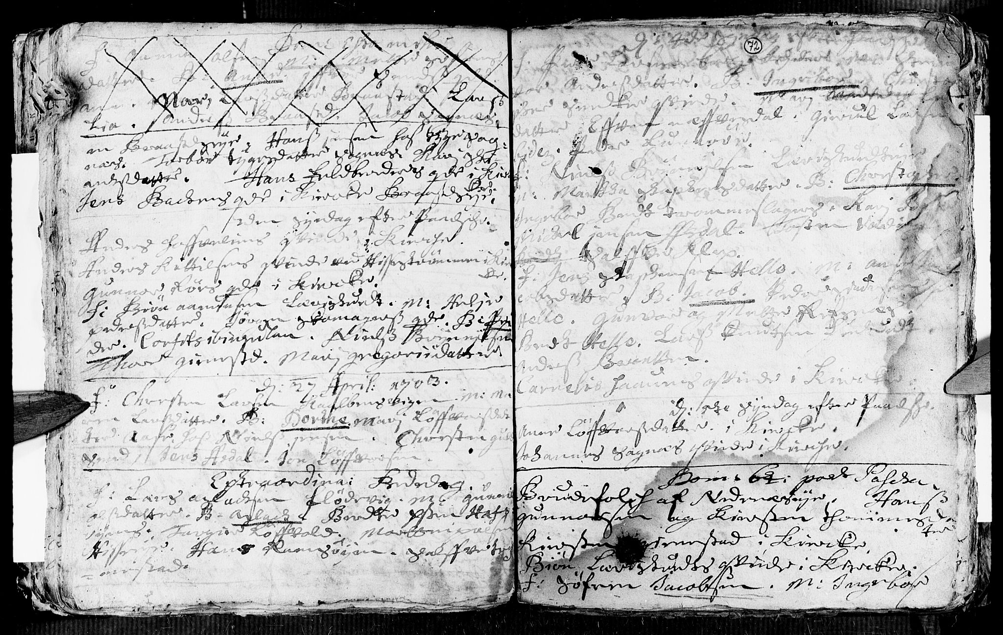 Øyestad sokneprestkontor, AV/SAK-1111-0049/F/Fa/L0002: Parish register (official) no. A 2, 1692-1722, p. 72