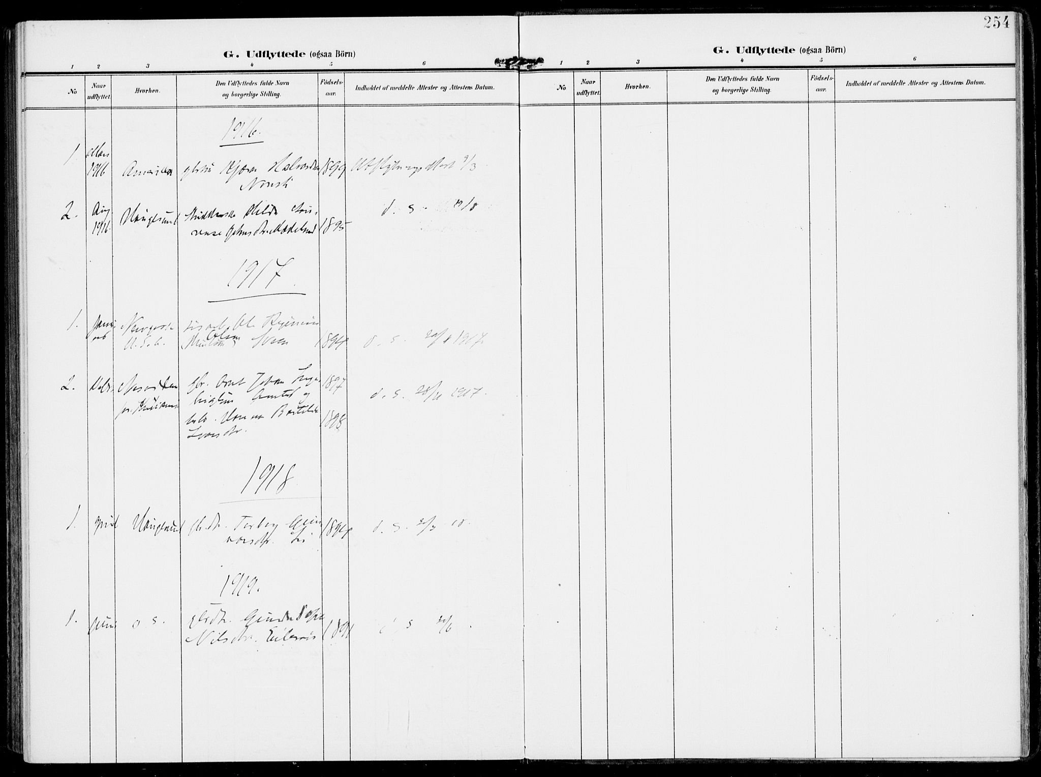 Sveio Sokneprestembete, SAB/A-78501/H/Haa: Parish register (official) no. B  4, 1906-1919, p. 254