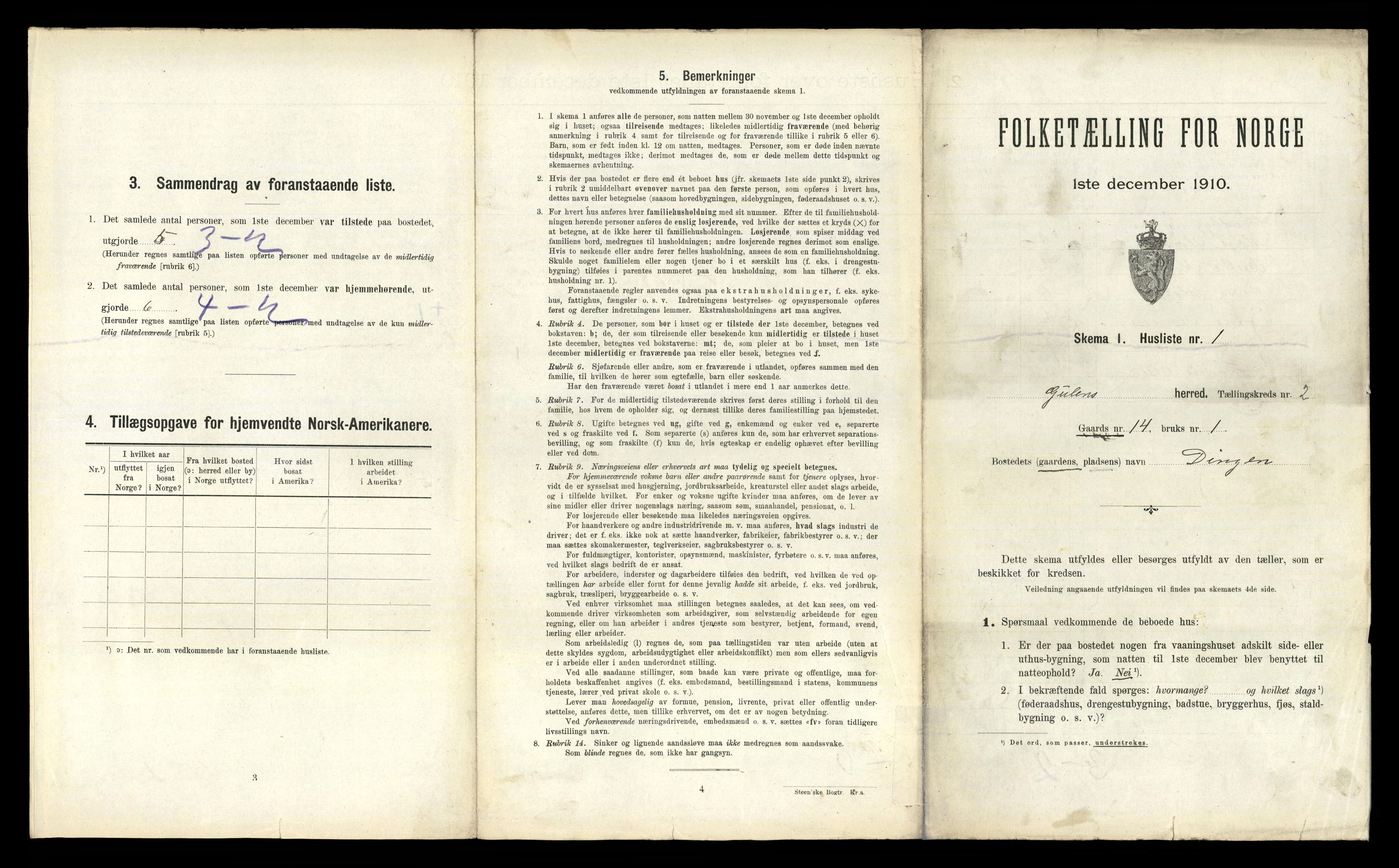 RA, 1910 census for Gulen, 1910, p. 144