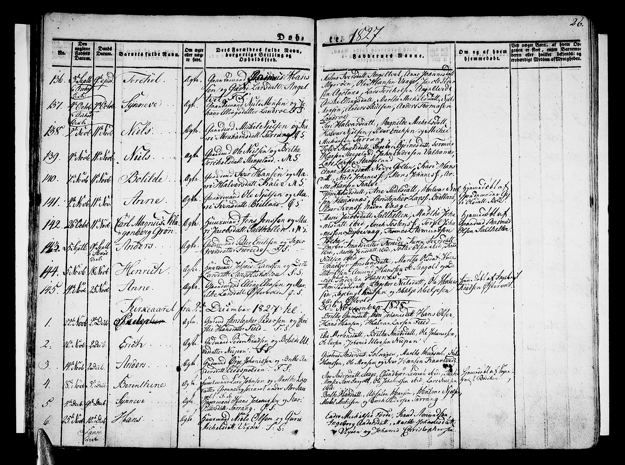 Sund sokneprestembete, SAB/A-99930: Parish register (official) no. A 12, 1825-1835, p. 26