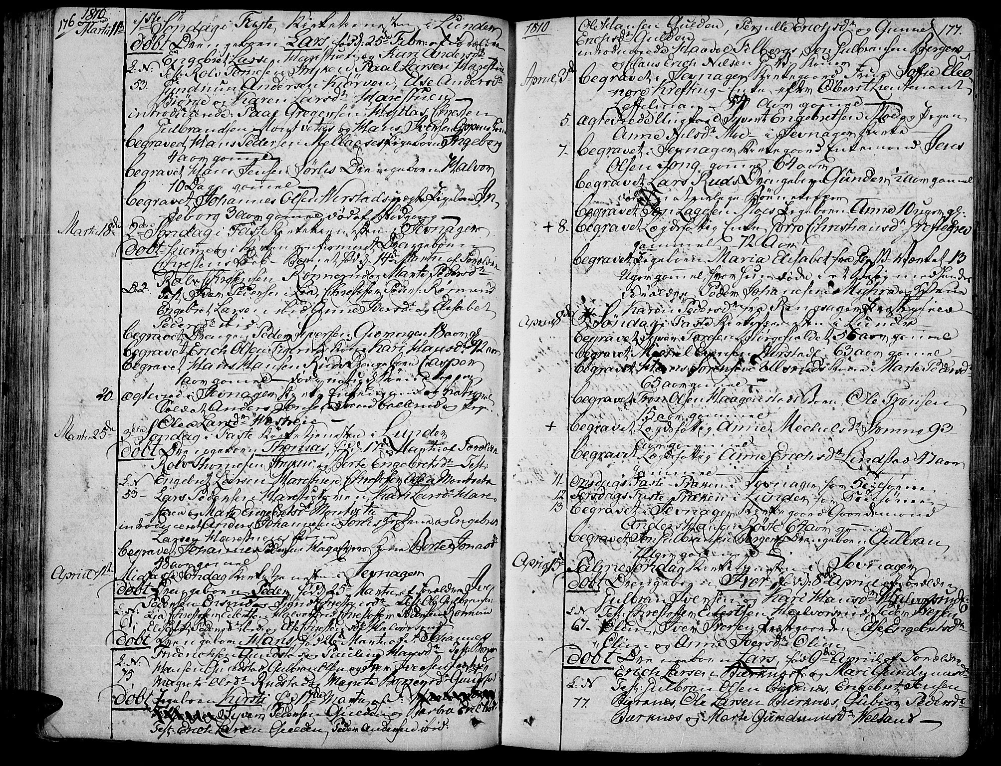 Jevnaker prestekontor, AV/SAH-PREST-116/H/Ha/Haa/L0004: Parish register (official) no. 4, 1800-1861, p. 176-177