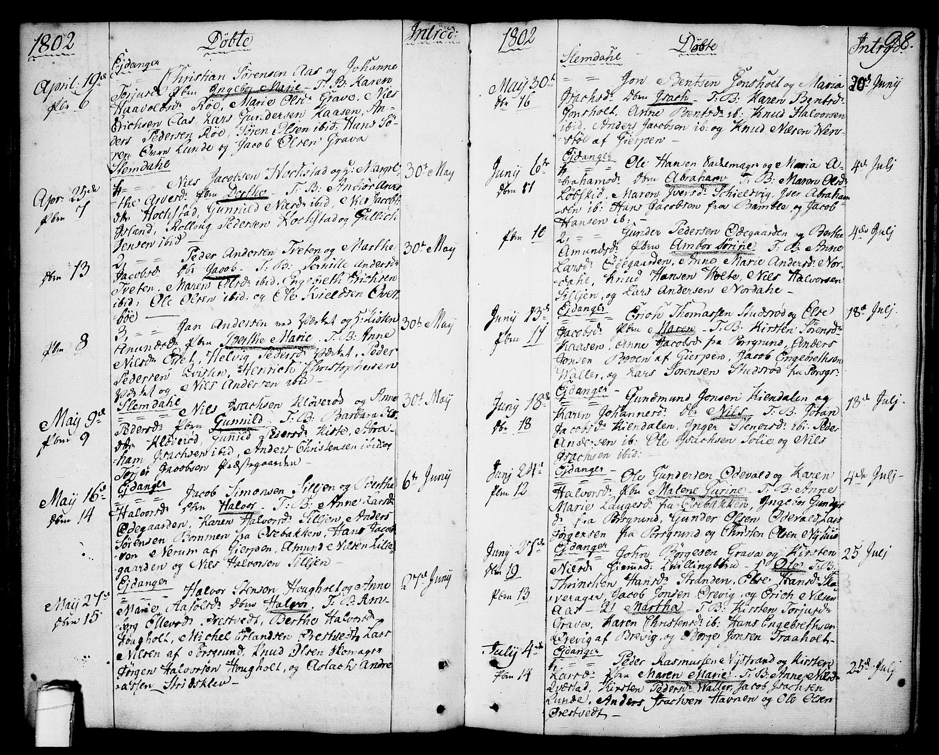 Eidanger kirkebøker, SAKO/A-261/F/Fa/L0006: Parish register (official) no. 6, 1764-1814, p. 98