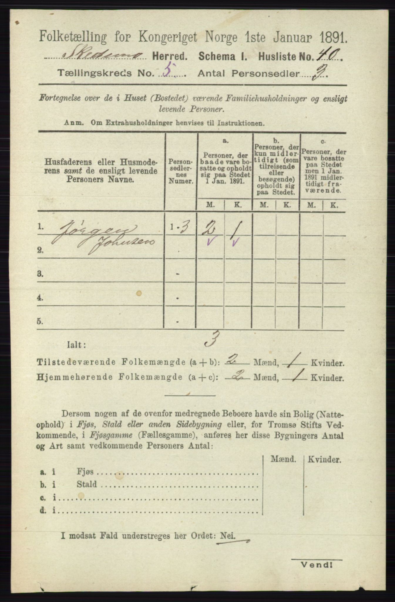 RA, 1891 census for 0231 Skedsmo, 1891, p. 2285