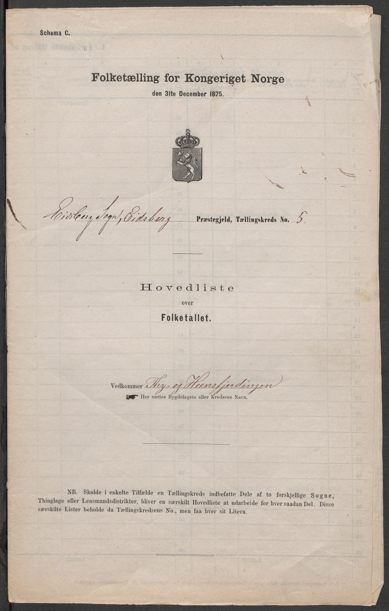 RA, 1875 census for 0125P Eidsberg, 1875, p. 21