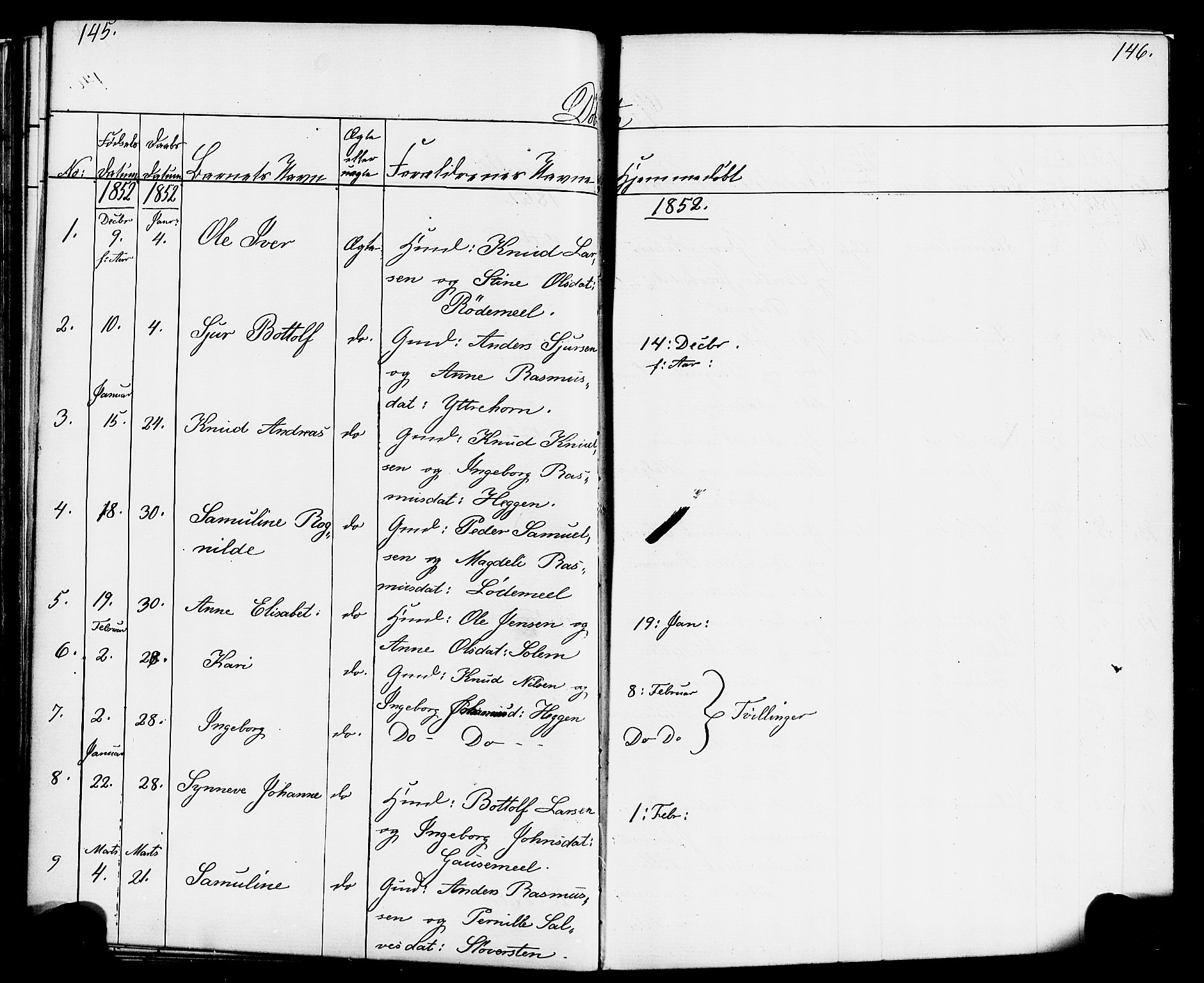 Hornindal sokneprestembete, SAB/A-82401/H/Haa/Haaa/L0001: Parish register (official) no. A 1, 1837-1866, p. 146-147