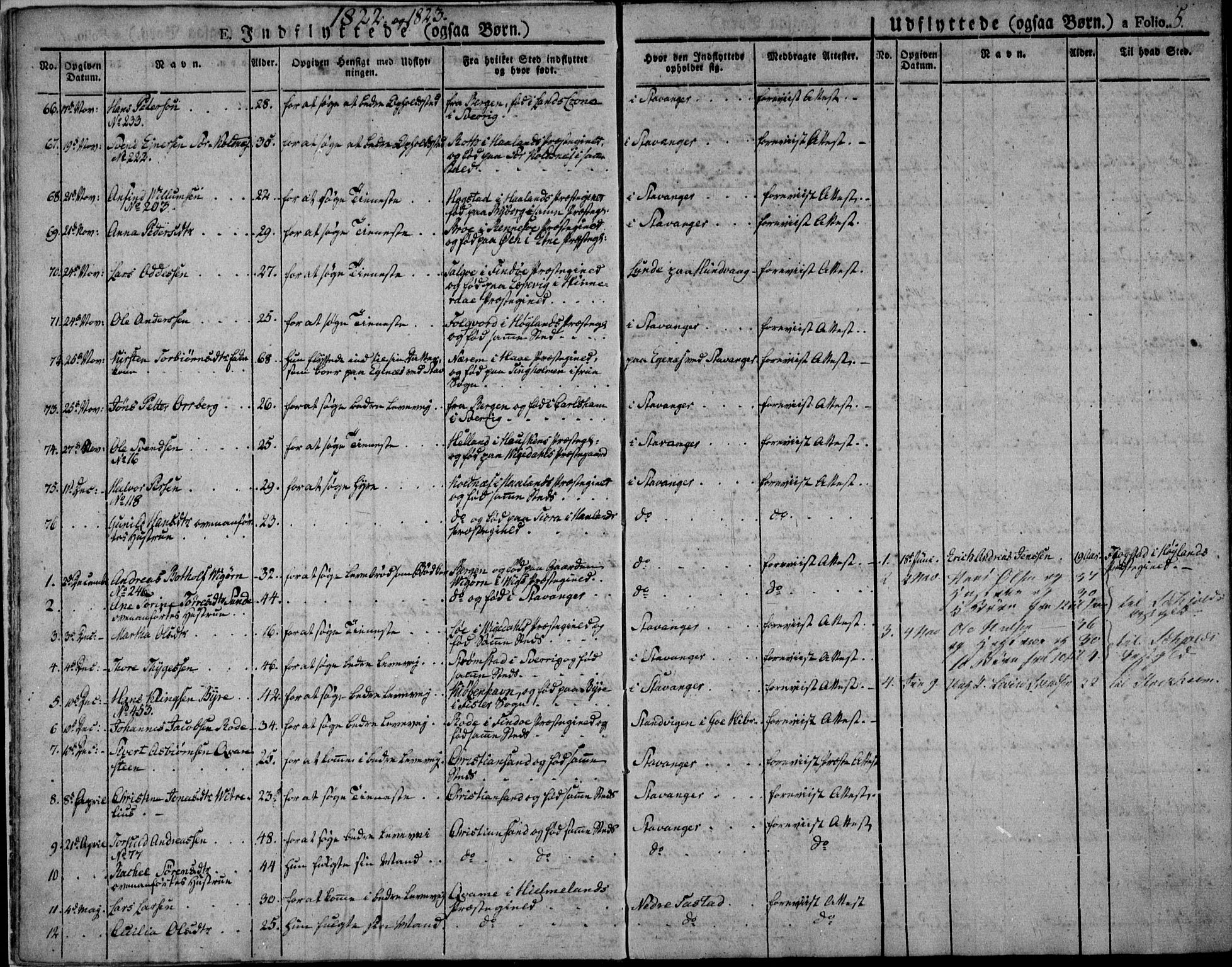 Domkirken sokneprestkontor, SAST/A-101812/001/30/30BA/L0010: Parish register (official) no. A 10, 1821-1859, p. 5