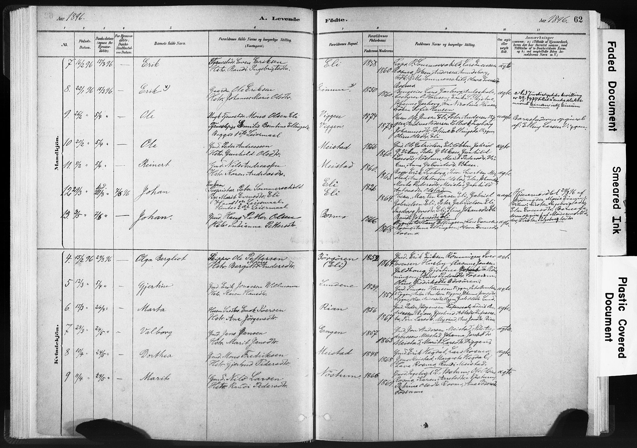 Ministerialprotokoller, klokkerbøker og fødselsregistre - Sør-Trøndelag, SAT/A-1456/665/L0773: Parish register (official) no. 665A08, 1879-1905, p. 62