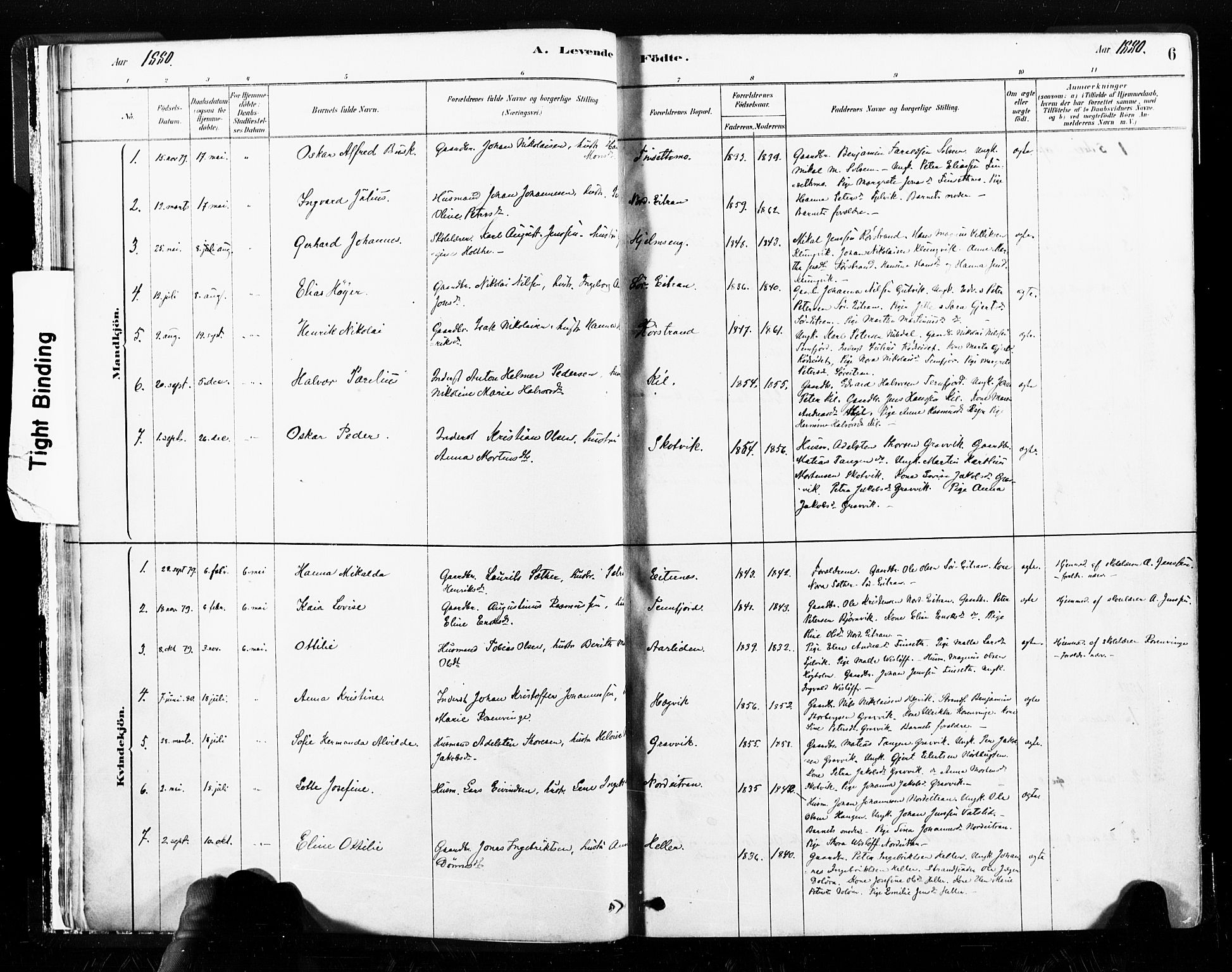 Ministerialprotokoller, klokkerbøker og fødselsregistre - Nord-Trøndelag, SAT/A-1458/789/L0705: Parish register (official) no. 789A01, 1878-1910, p. 6