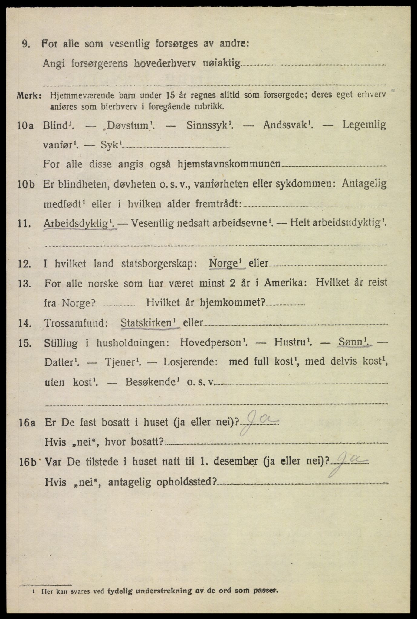 SAH, 1920 census for Heidal, 1920, p. 871