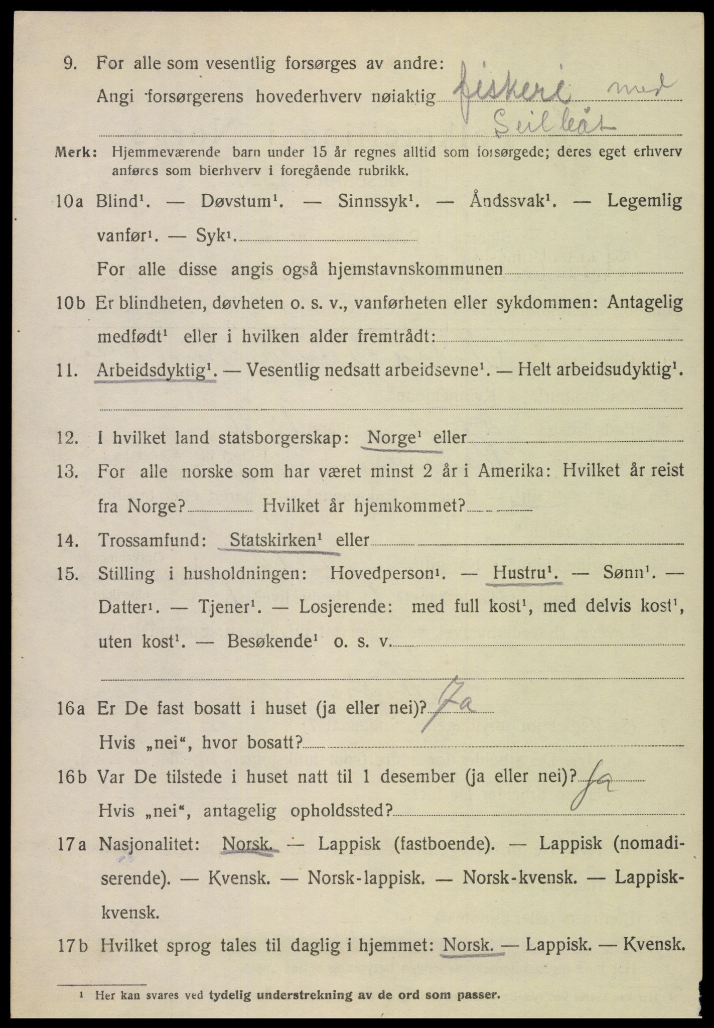 SAT, 1920 census for Hamarøy, 1920, p. 2321