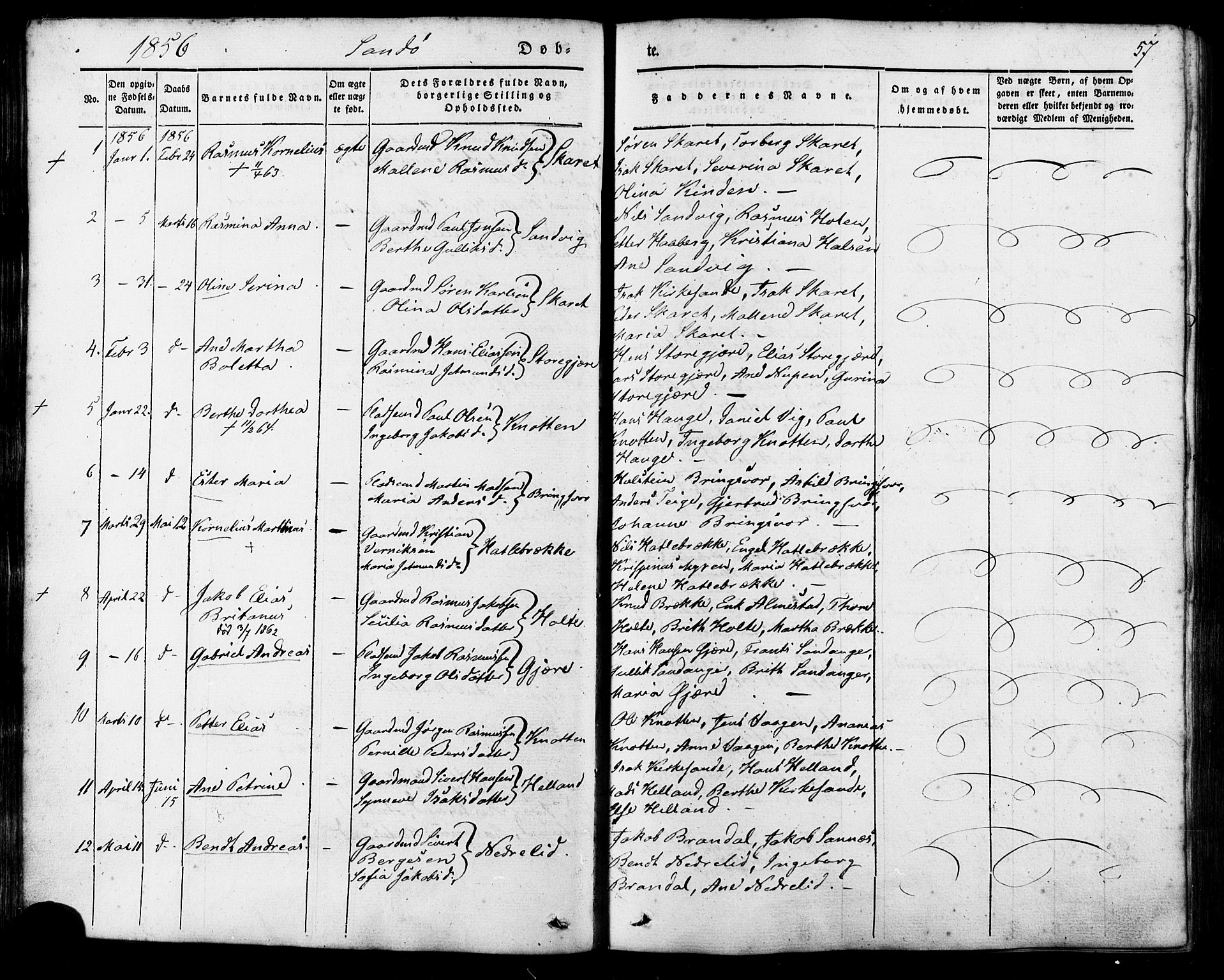 Ministerialprotokoller, klokkerbøker og fødselsregistre - Møre og Romsdal, AV/SAT-A-1454/503/L0034: Parish register (official) no. 503A02, 1841-1884, p. 57