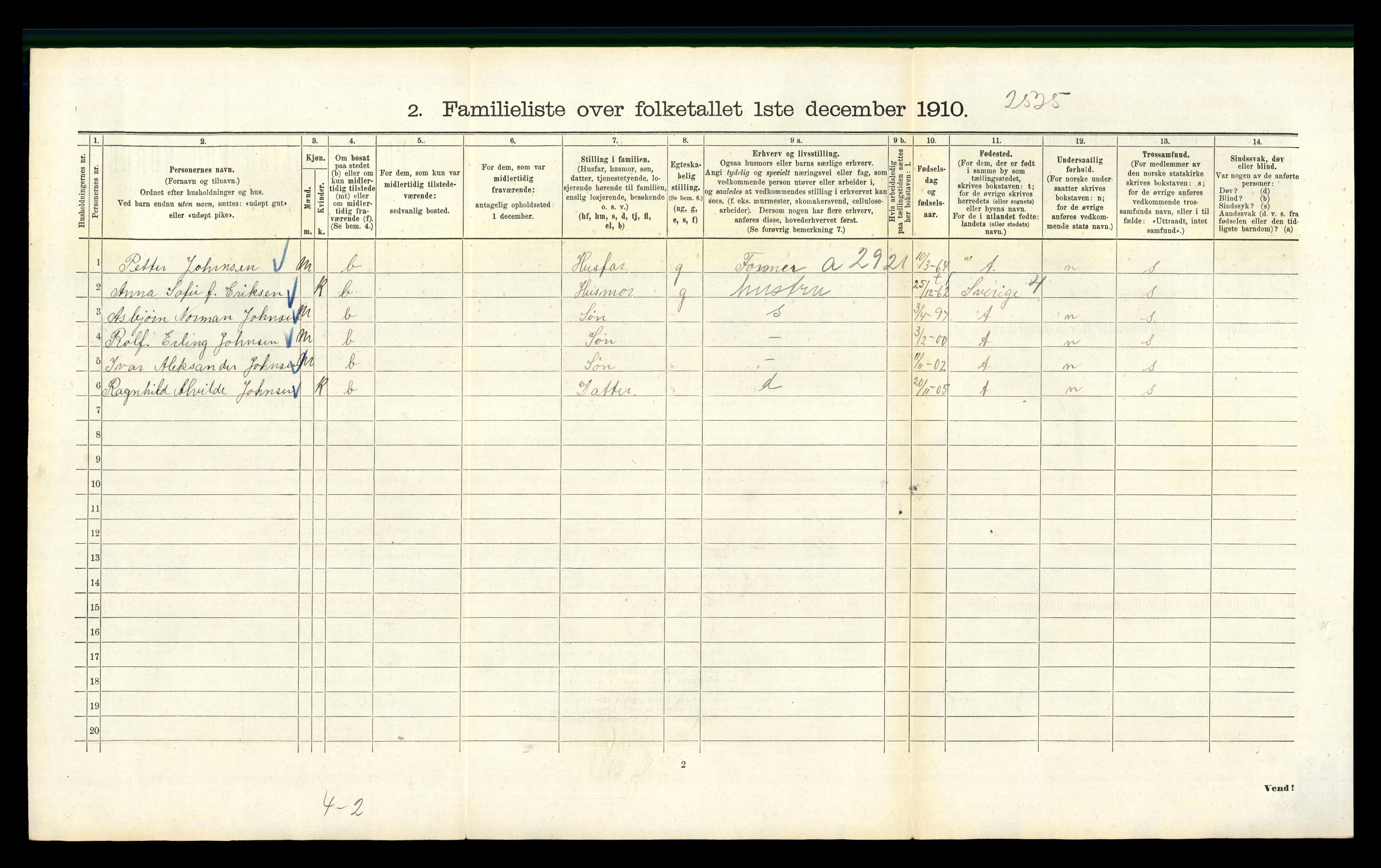 RA, 1910 census for Kristiania, 1910, p. 50126