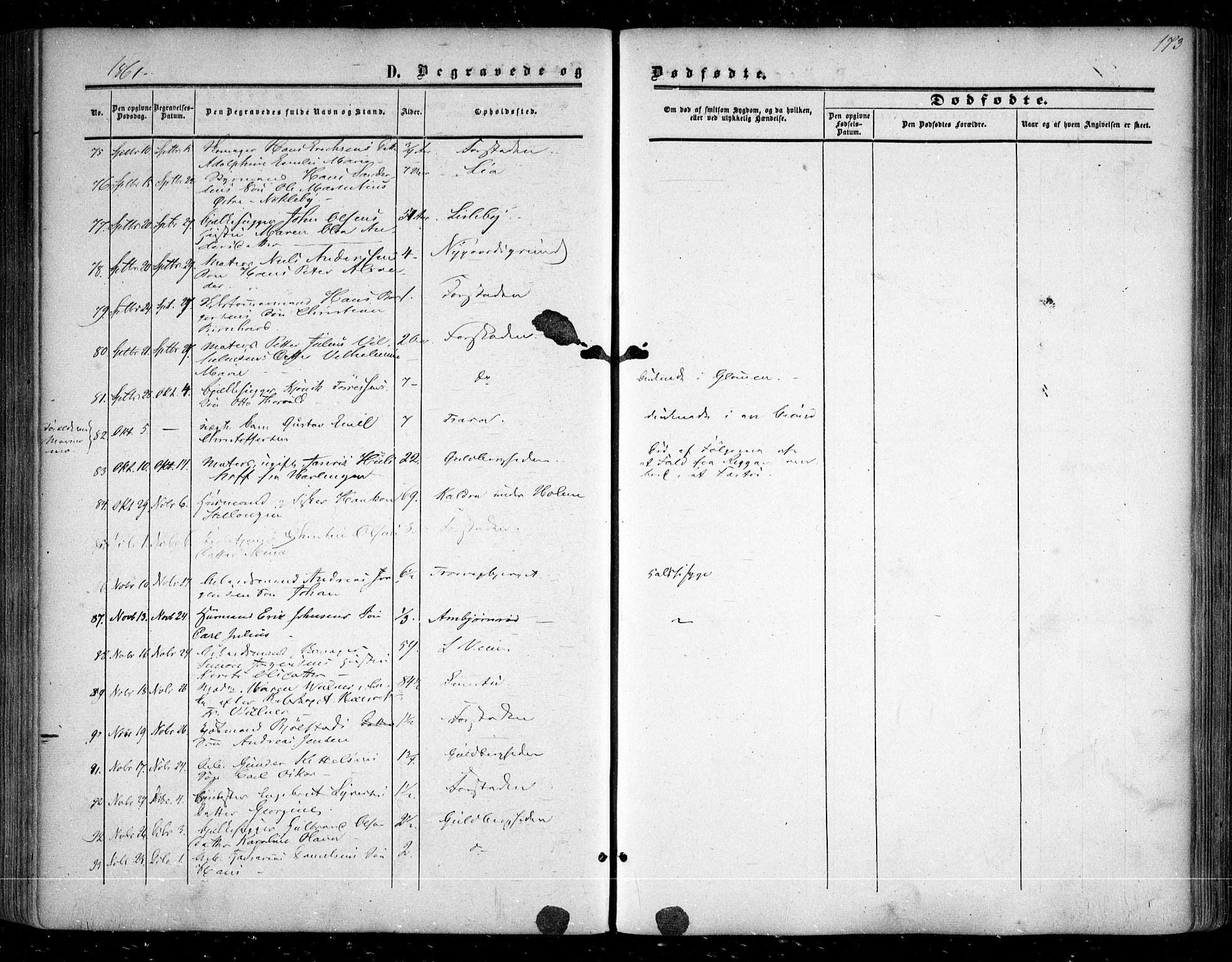 Glemmen prestekontor Kirkebøker, AV/SAO-A-10908/F/Fa/L0007: Parish register (official) no. 7, 1853-1862, p. 173