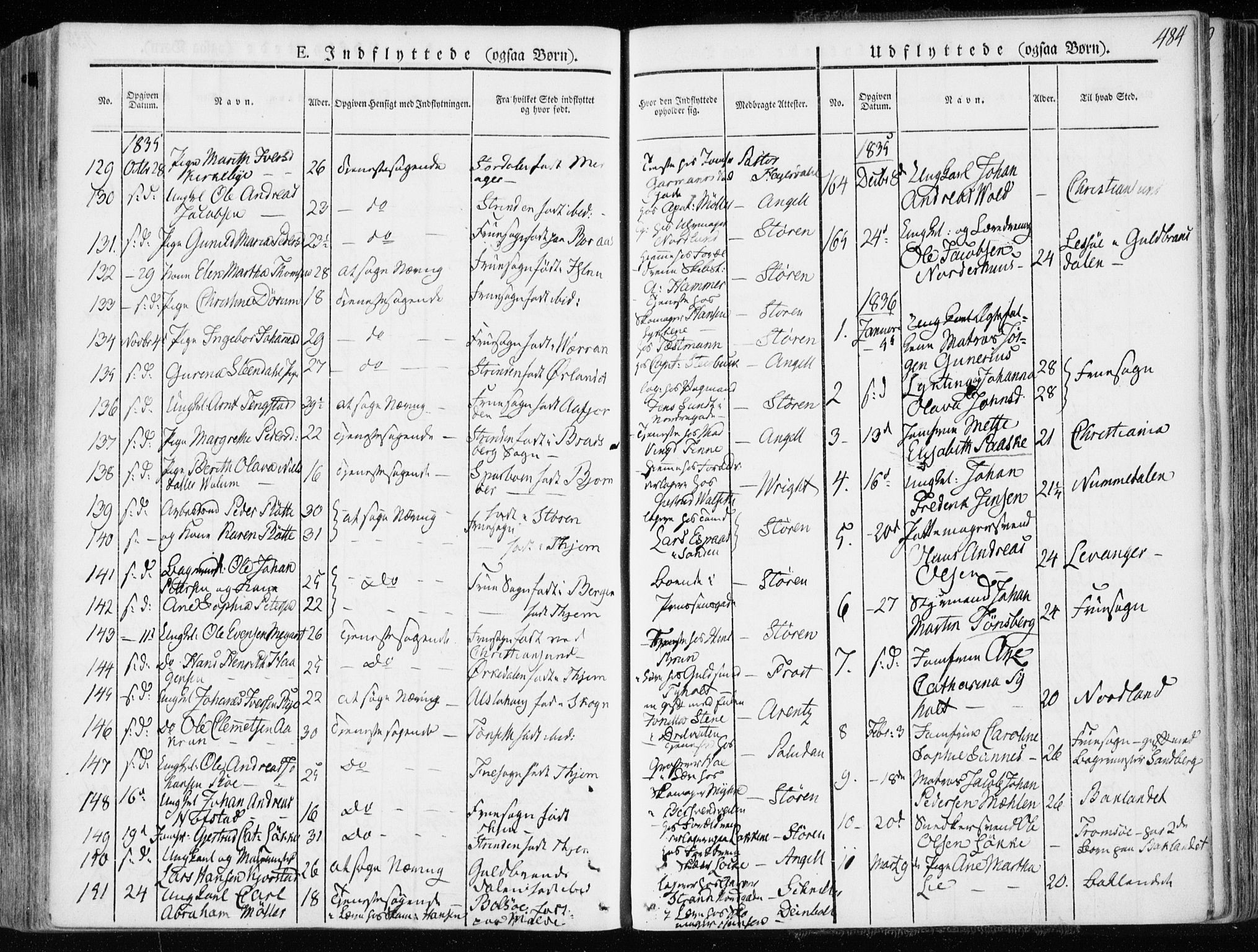 Ministerialprotokoller, klokkerbøker og fødselsregistre - Sør-Trøndelag, SAT/A-1456/601/L0047: Parish register (official) no. 601A15, 1831-1839, p. 484