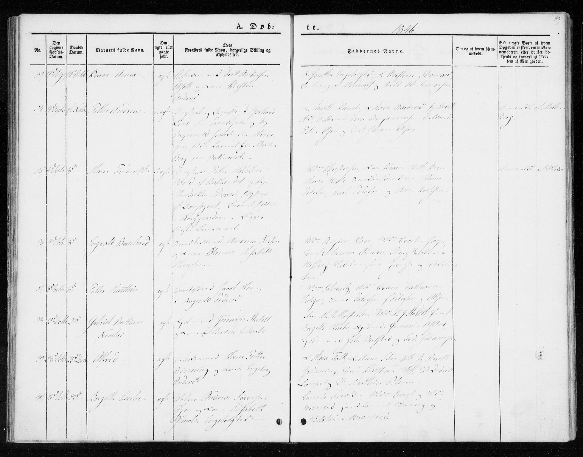 Ministerialprotokoller, klokkerbøker og fødselsregistre - Sør-Trøndelag, SAT/A-1456/604/L0183: Parish register (official) no. 604A04, 1841-1850, p. 33