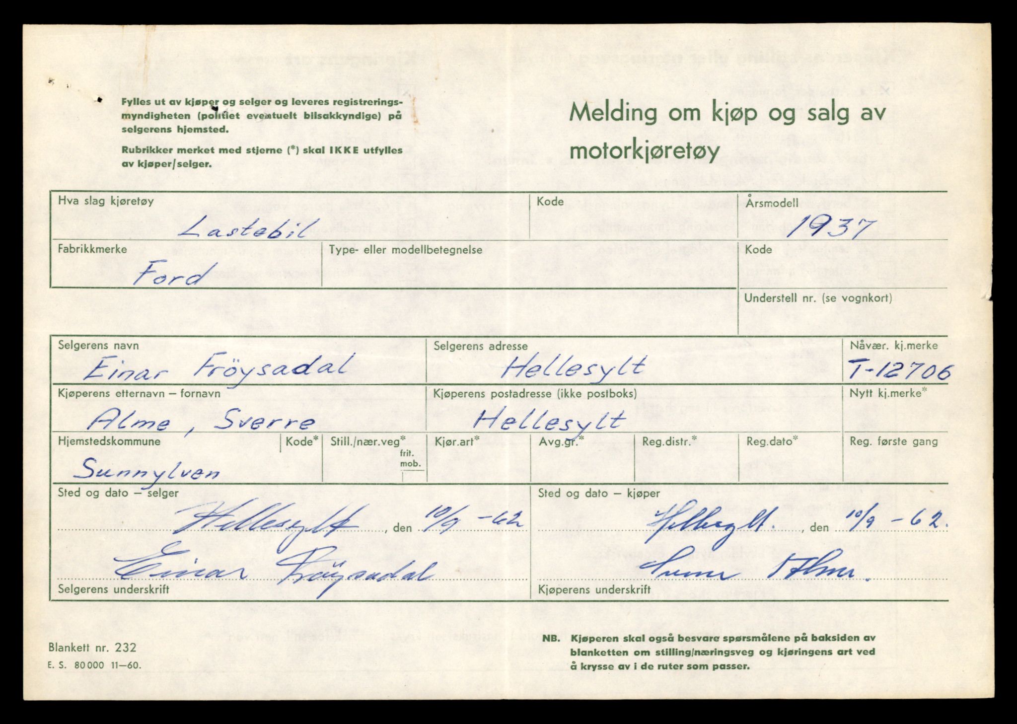 Møre og Romsdal vegkontor - Ålesund trafikkstasjon, AV/SAT-A-4099/F/Fe/L0035: Registreringskort for kjøretøy T 12653 - T 12829, 1927-1998, p. 1008