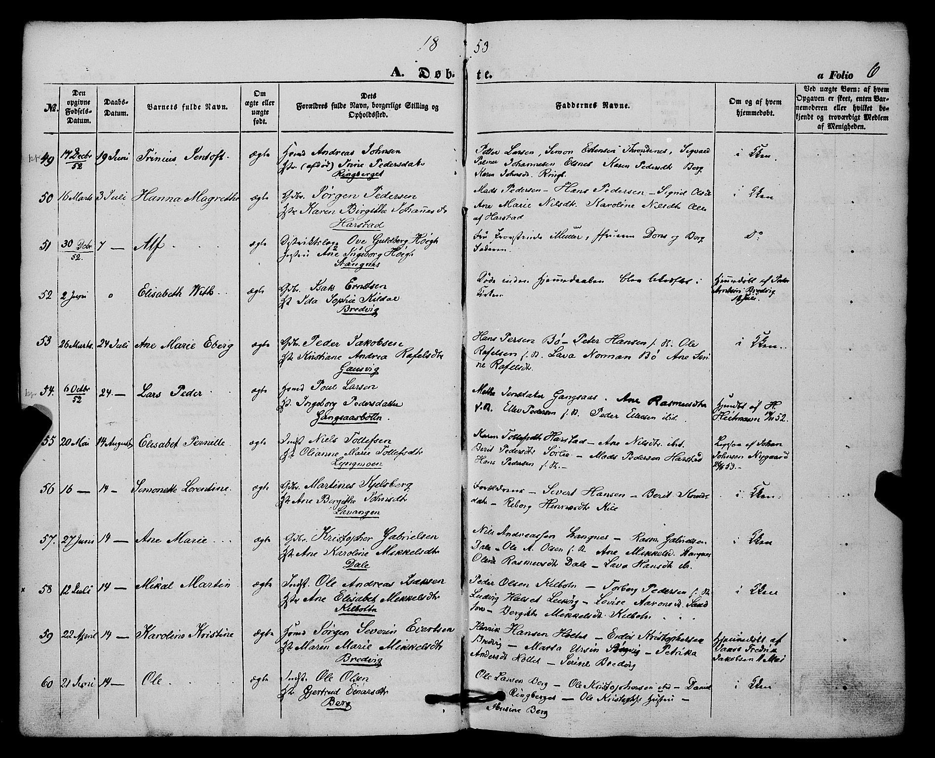 Trondenes sokneprestkontor, SATØ/S-1319/H/Ha/L0011kirke: Parish register (official) no. 11, 1853-1862, p. 6