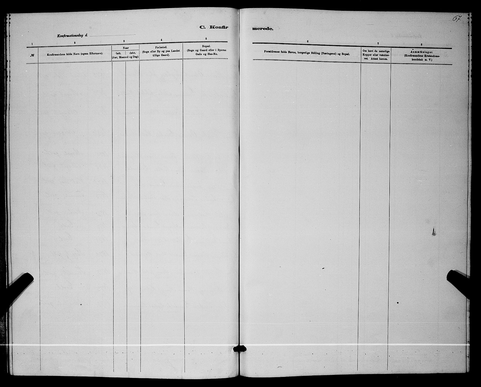 Lunde kirkebøker, SAKO/A-282/G/Ga/L0001b: Parish register (copy) no. I 1, 1879-1887, p. 67