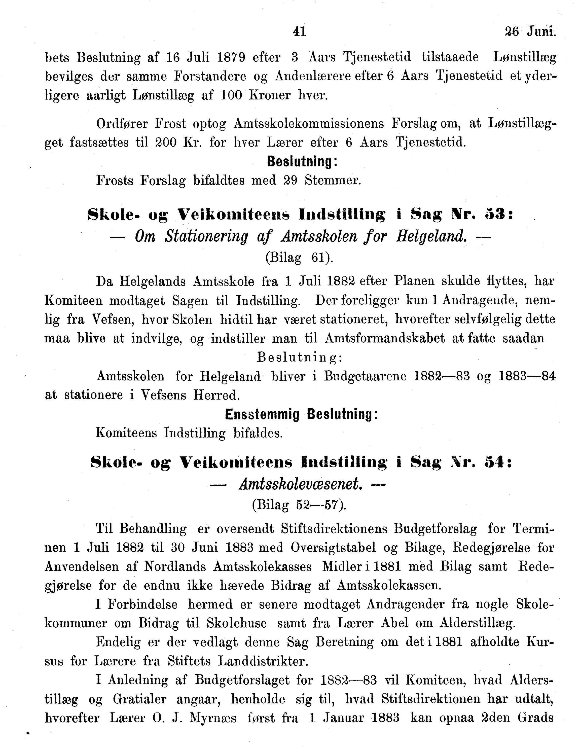 Nordland Fylkeskommune. Fylkestinget, AIN/NFK-17/176/A/Ac/L0014: Fylkestingsforhandlinger 1881-1885, 1881-1885