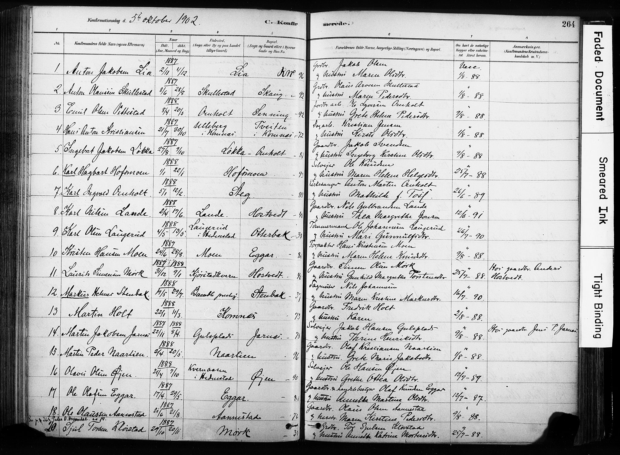 Sandsvær kirkebøker, AV/SAKO-A-244/F/Fb/L0001: Parish register (official) no. II 1, 1878-1906, p. 264