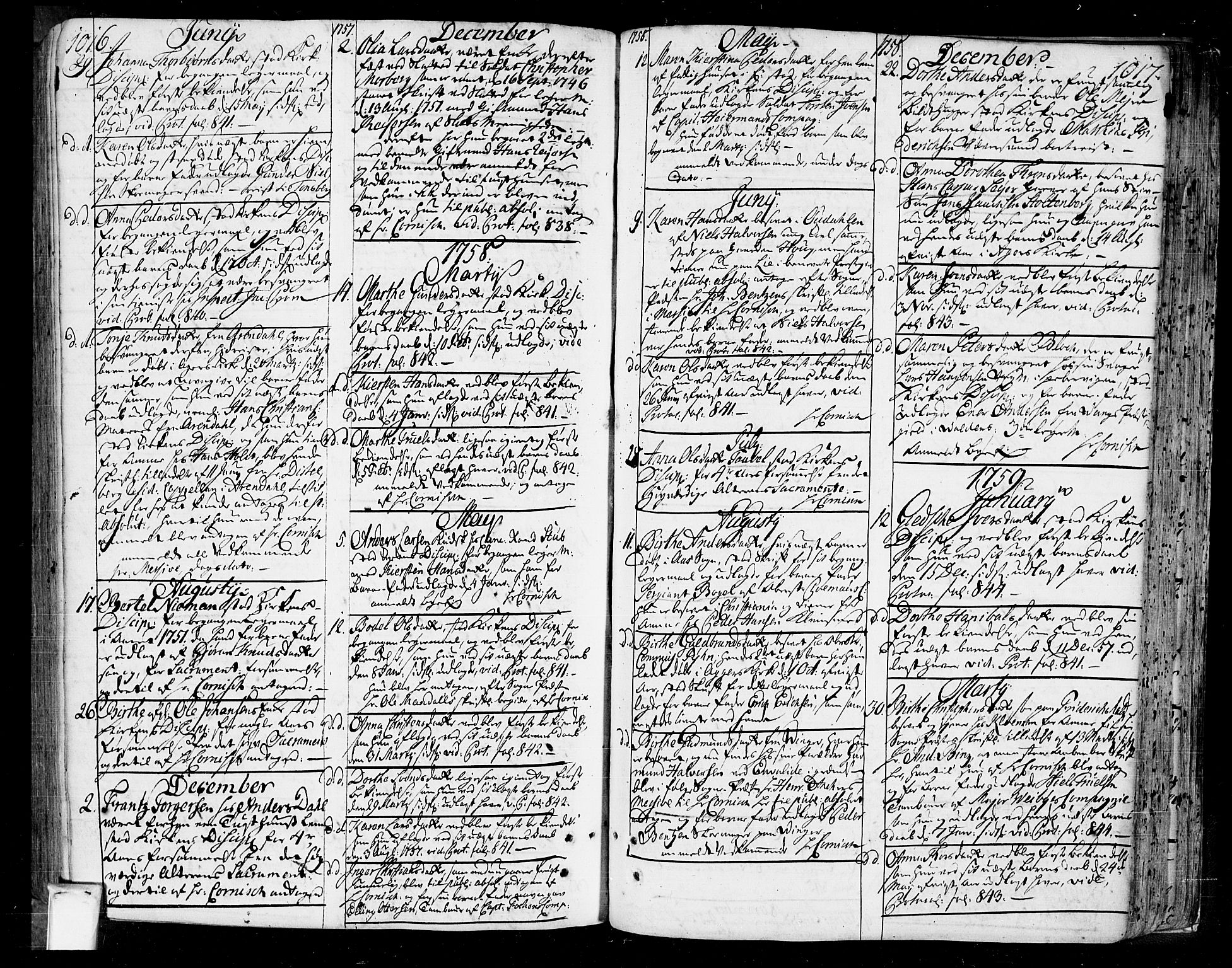 Oslo domkirke Kirkebøker, SAO/A-10752/F/Fa/L0004: Parish register (official) no. 4, 1743-1786, p. 1016-1017