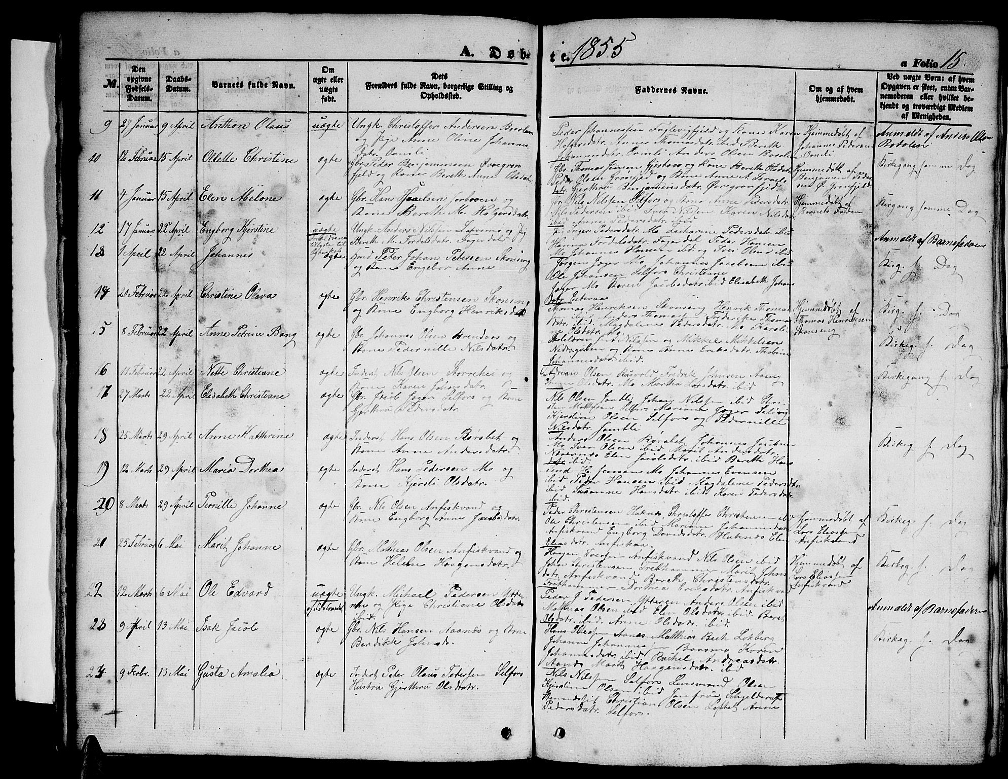 Ministerialprotokoller, klokkerbøker og fødselsregistre - Nordland, SAT/A-1459/827/L0414: Parish register (copy) no. 827C03, 1853-1865, p. 15
