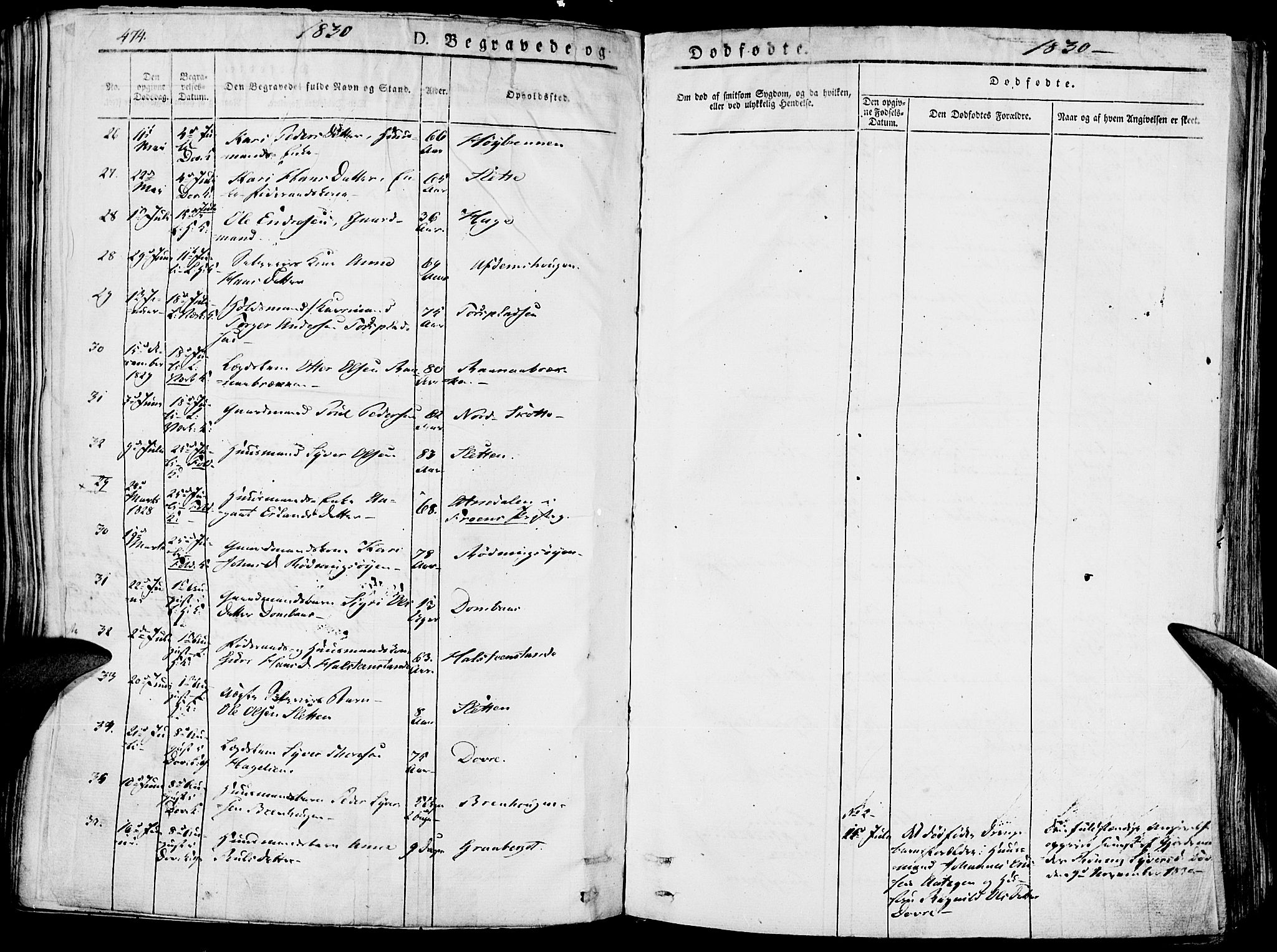 Lesja prestekontor, AV/SAH-PREST-068/H/Ha/Haa/L0005: Parish register (official) no. 5, 1830-1842, p. 474