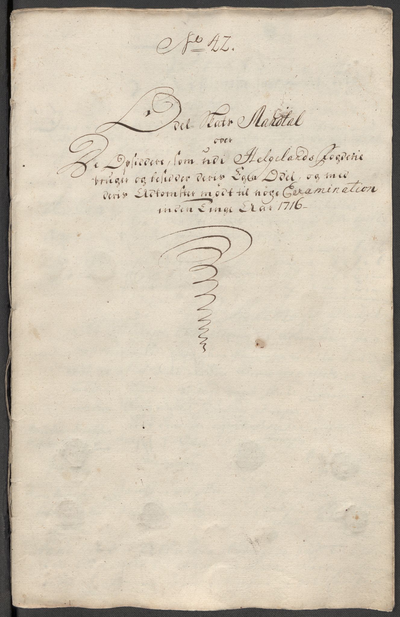 Rentekammeret inntil 1814, Reviderte regnskaper, Fogderegnskap, AV/RA-EA-4092/R65/L4514: Fogderegnskap Helgeland, 1716, p. 285