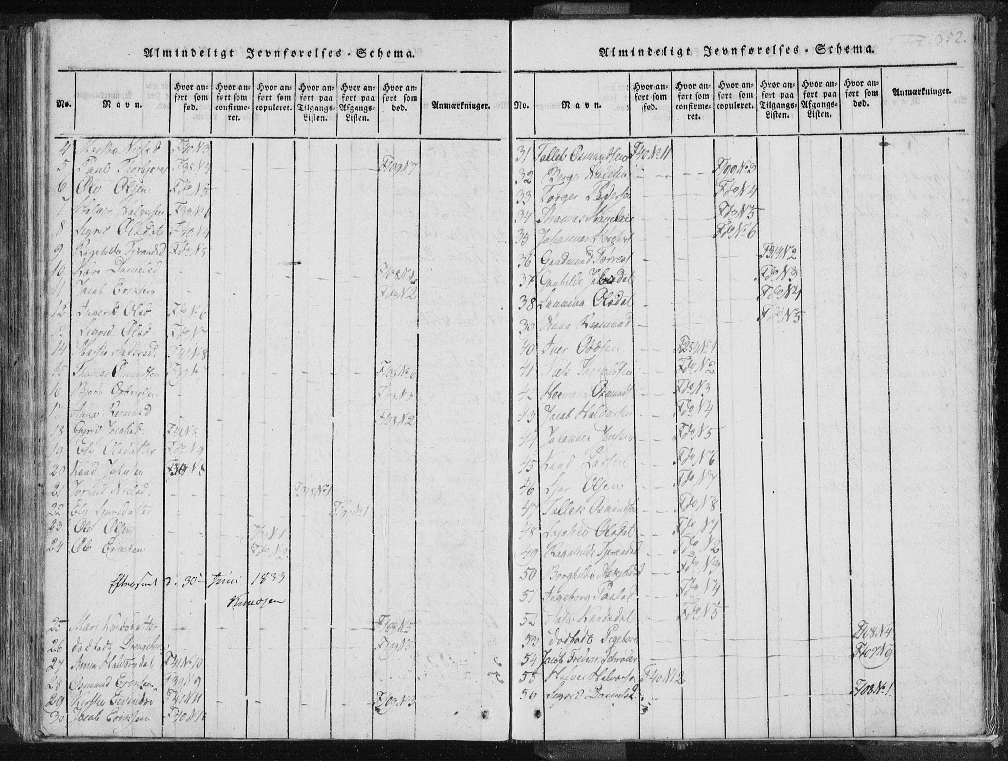 Vikedal sokneprestkontor, AV/SAST-A-101840/01/IV: Parish register (official) no. A 3, 1817-1850, p. 352