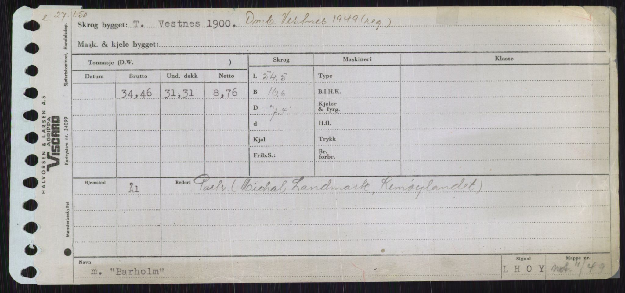 Sjøfartsdirektoratet med forløpere, Skipsmålingen, RA/S-1627/H/Ha/L0001/0001: Fartøy, A-Eig / Fartøy A-Bjøn, p. 661