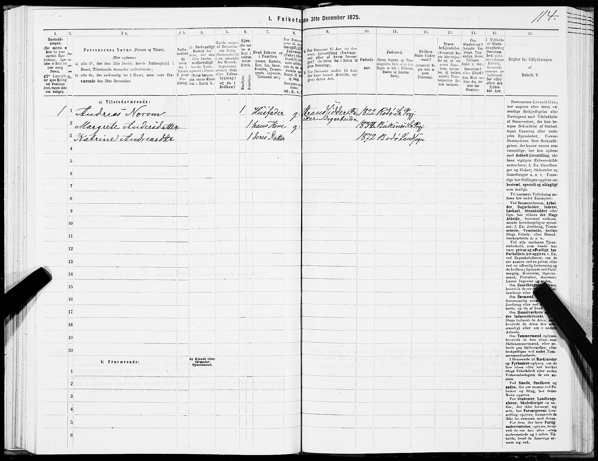 SAT, 1875 census for 1865P Vågan, 1875, p. 3114