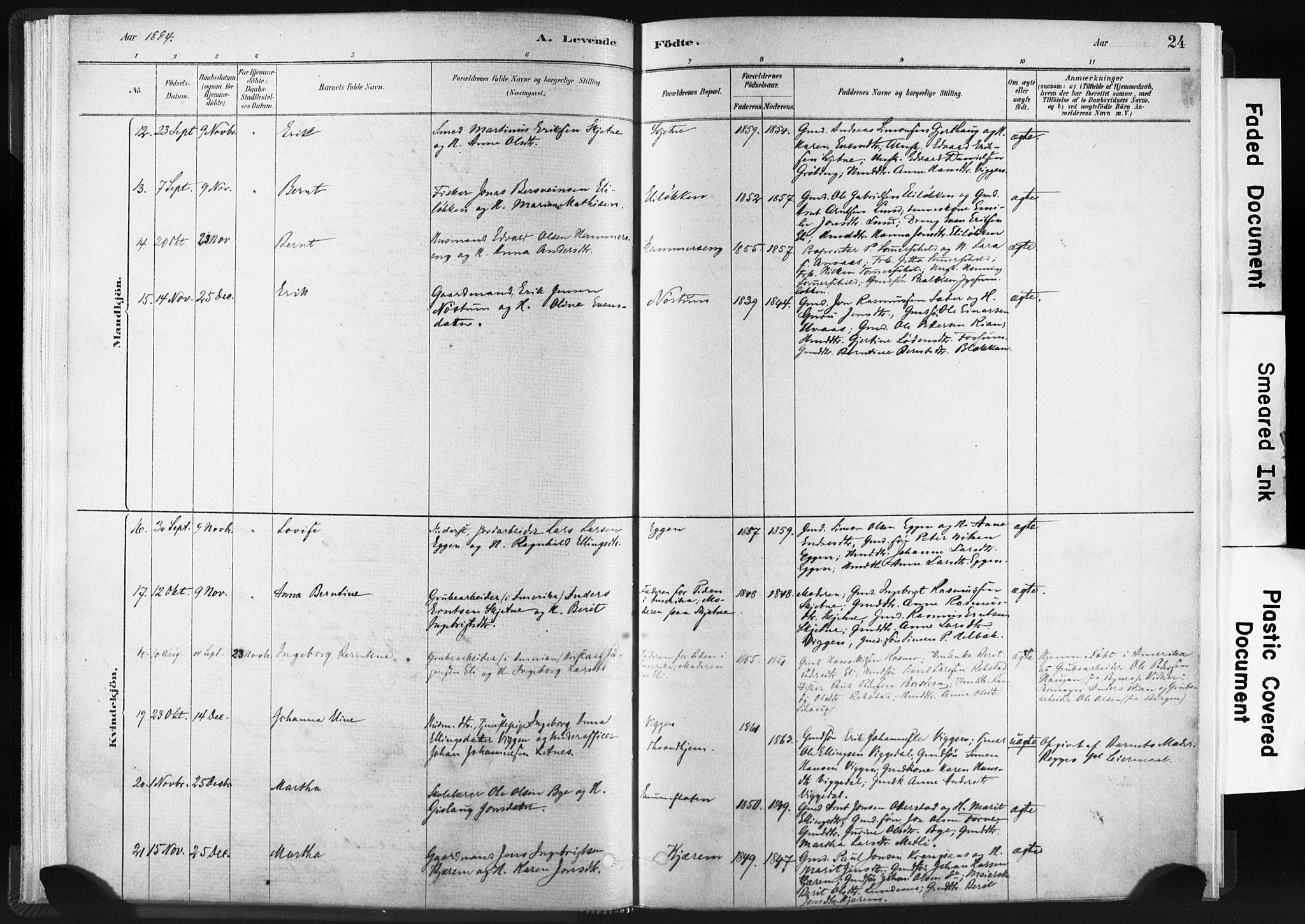 Ministerialprotokoller, klokkerbøker og fødselsregistre - Sør-Trøndelag, SAT/A-1456/665/L0773: Parish register (official) no. 665A08, 1879-1905, p. 24