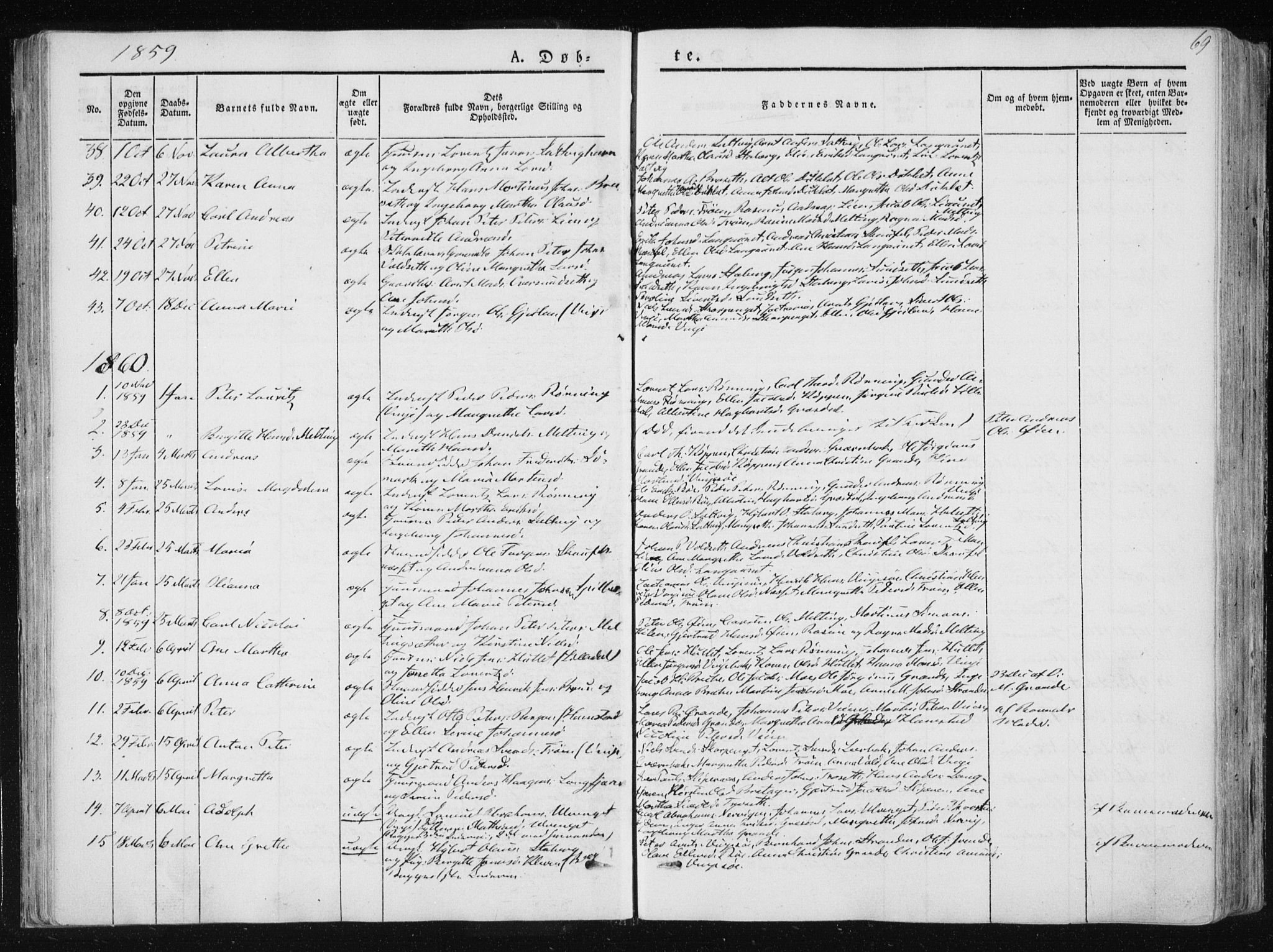 Ministerialprotokoller, klokkerbøker og fødselsregistre - Nord-Trøndelag, SAT/A-1458/733/L0323: Parish register (official) no. 733A02, 1843-1870, p. 69