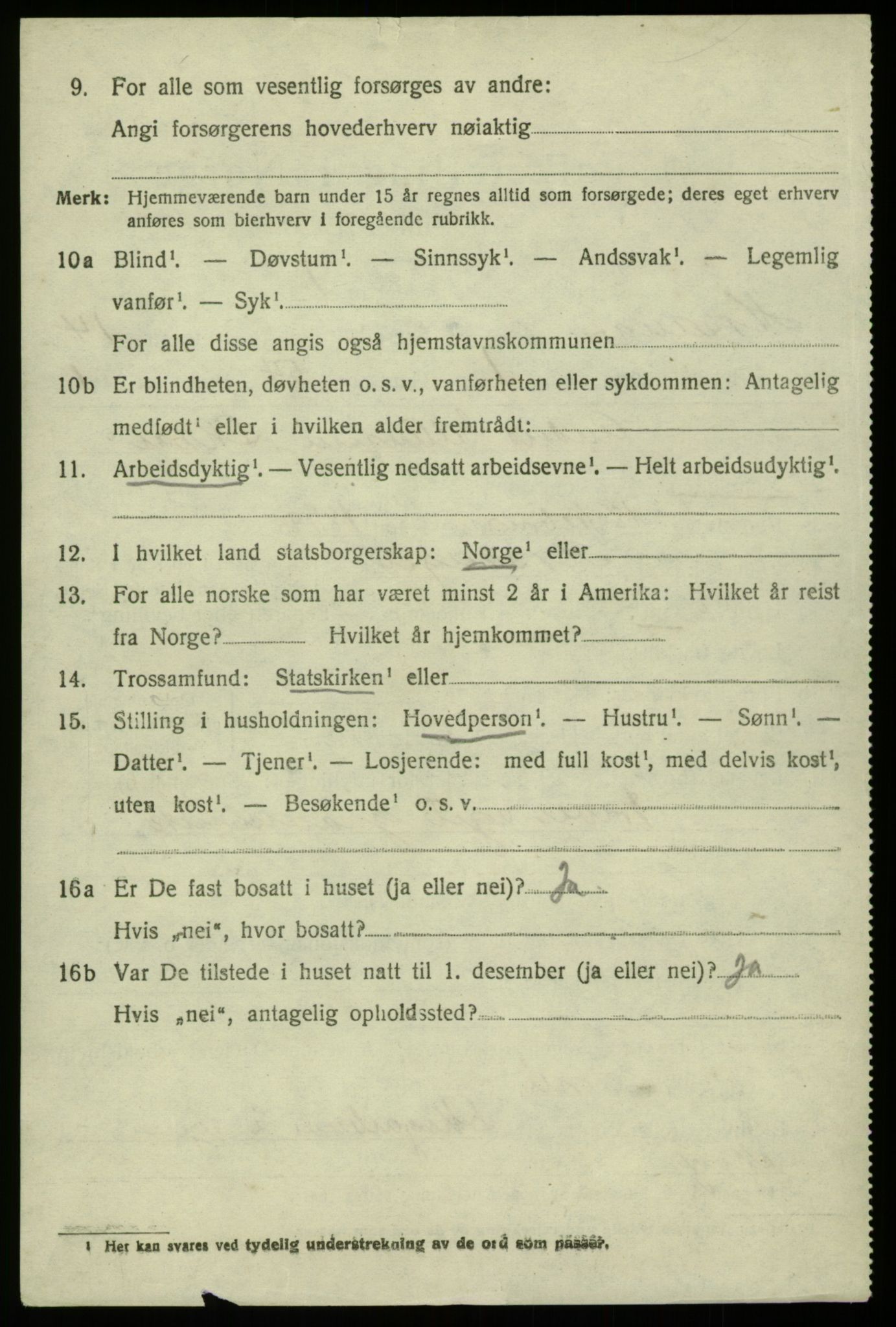 SAB, 1920 census for Hosanger, 1920, p. 5420