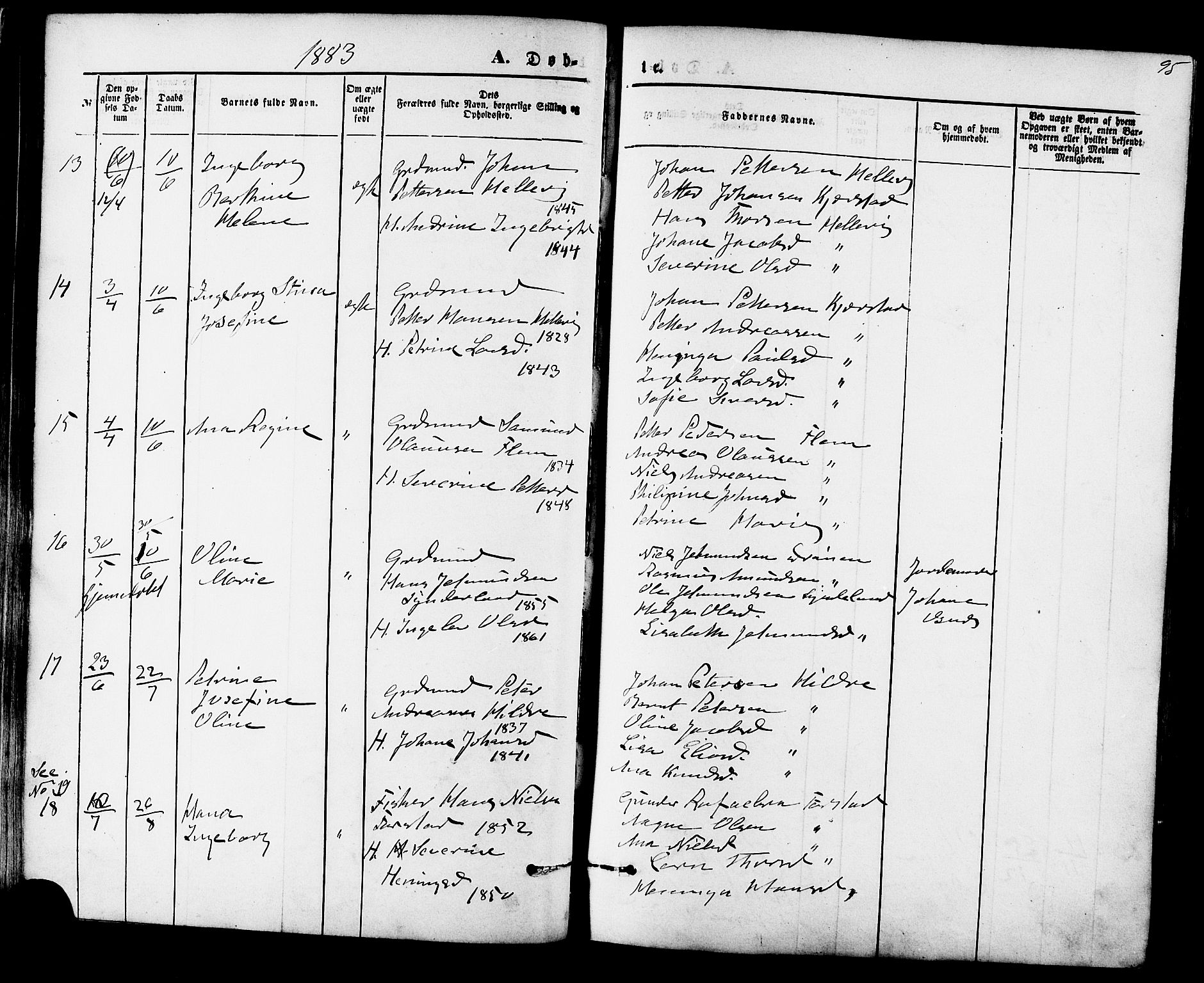 Ministerialprotokoller, klokkerbøker og fødselsregistre - Møre og Romsdal, AV/SAT-A-1454/536/L0500: Parish register (official) no. 536A09, 1876-1889, p. 95