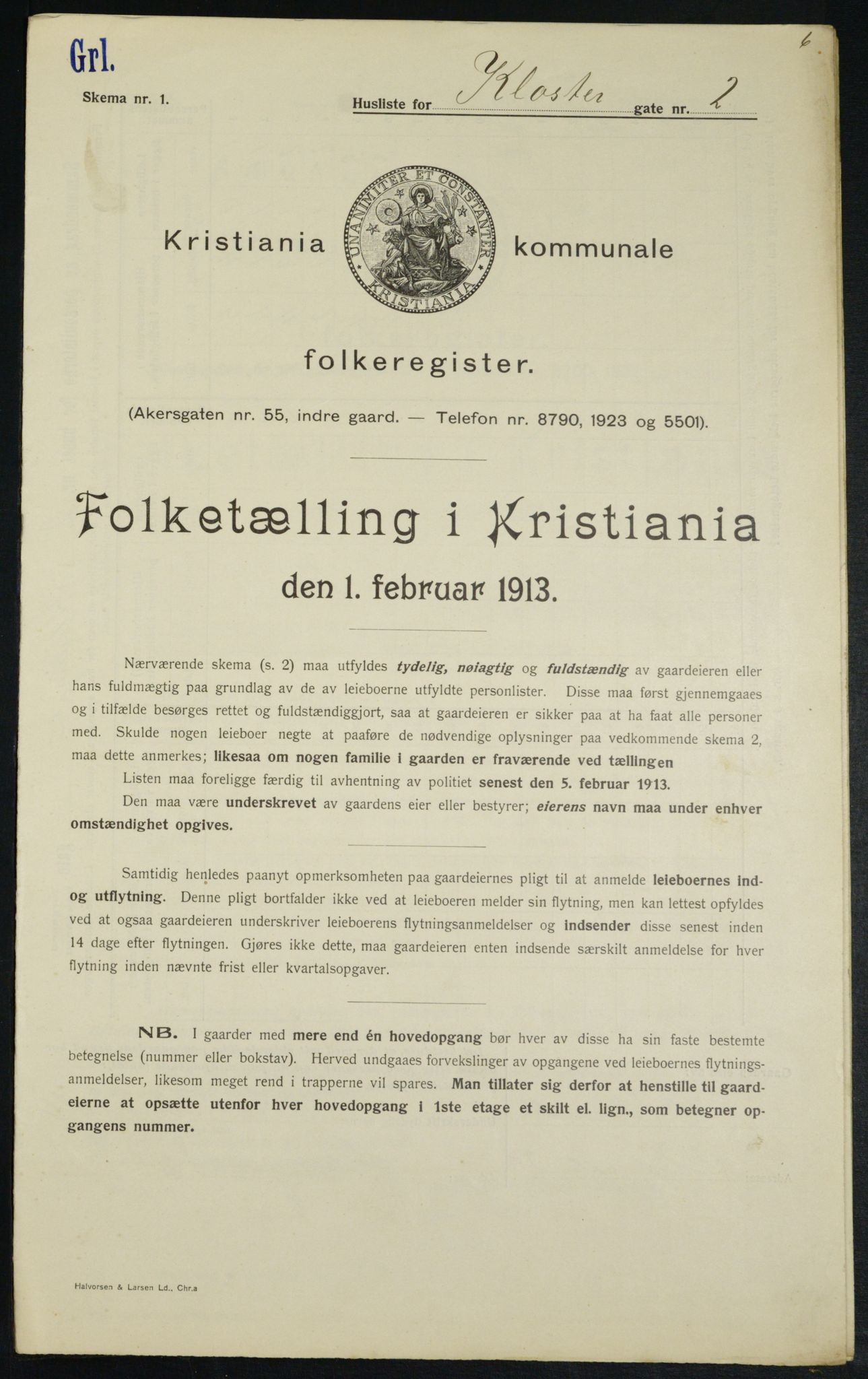 OBA, Municipal Census 1913 for Kristiania, 1913, p. 51791