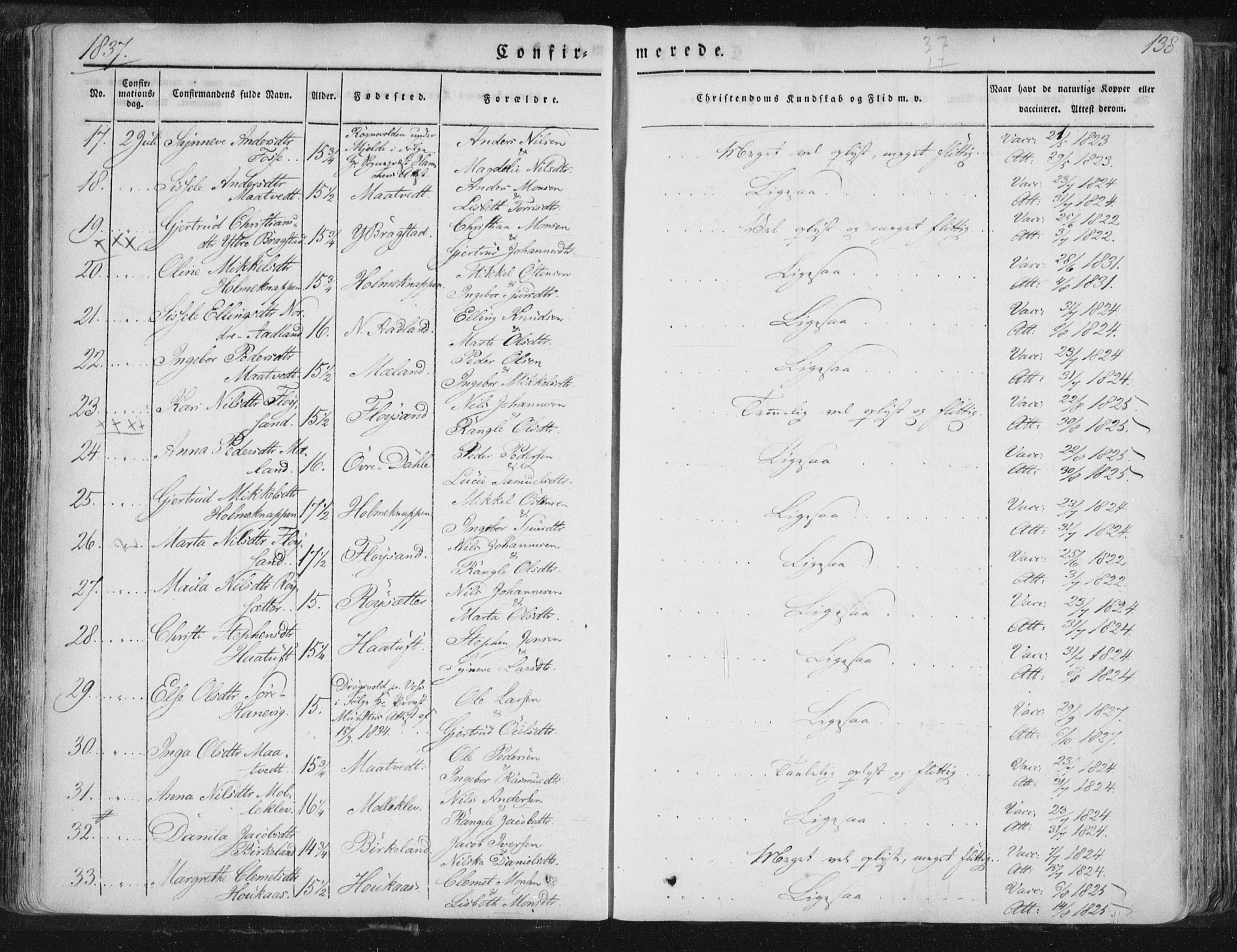 Hamre sokneprestembete, AV/SAB-A-75501/H/Ha/Haa/Haaa/L0012: Parish register (official) no. A 12, 1834-1845, p. 138